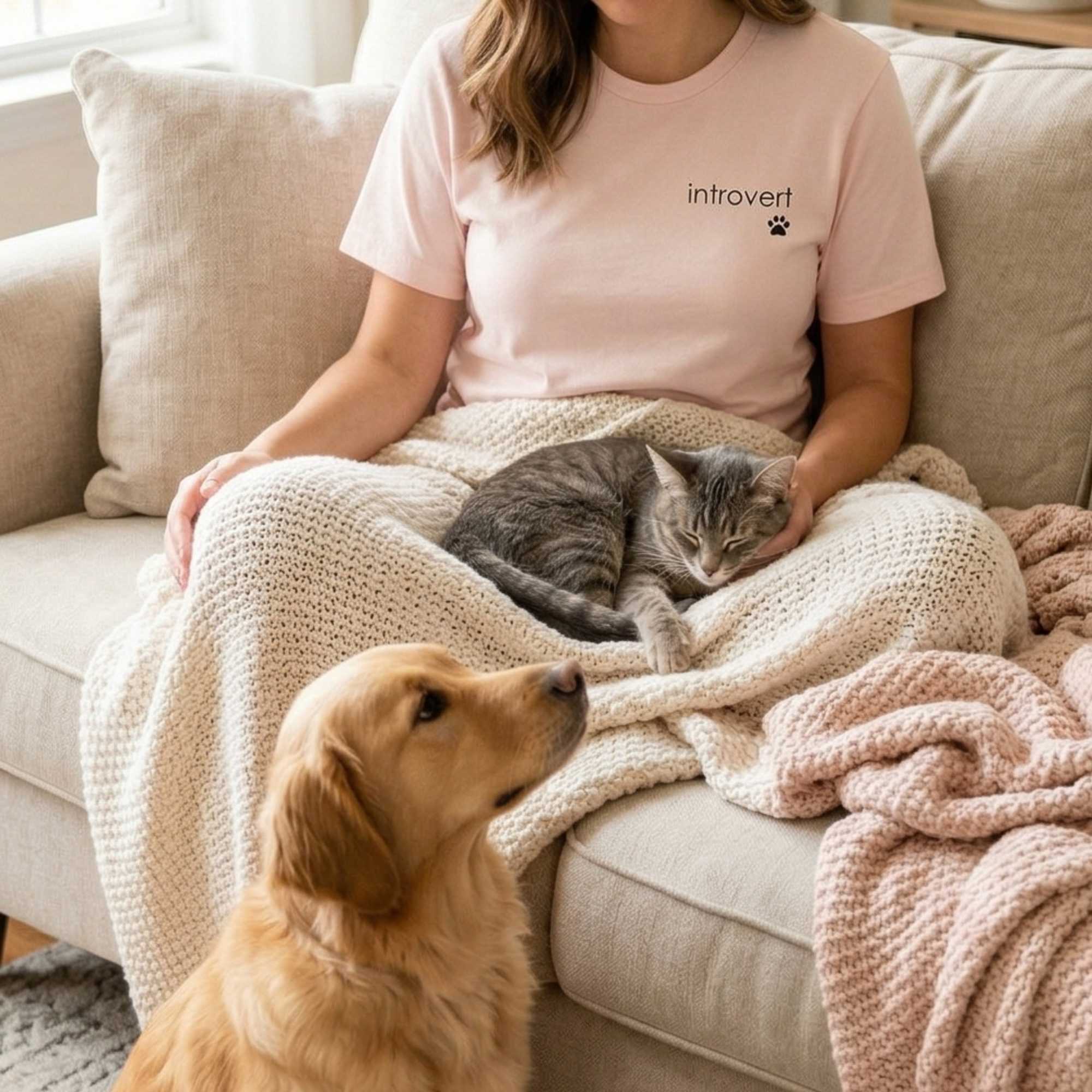 The "Introvert" Minimalist Pet Lover T-Shirt