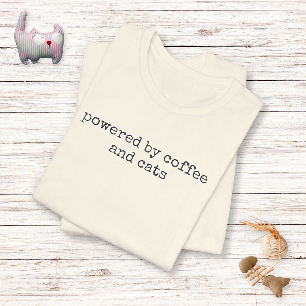 Powered by Coffee & Cats (text) T-Shirt