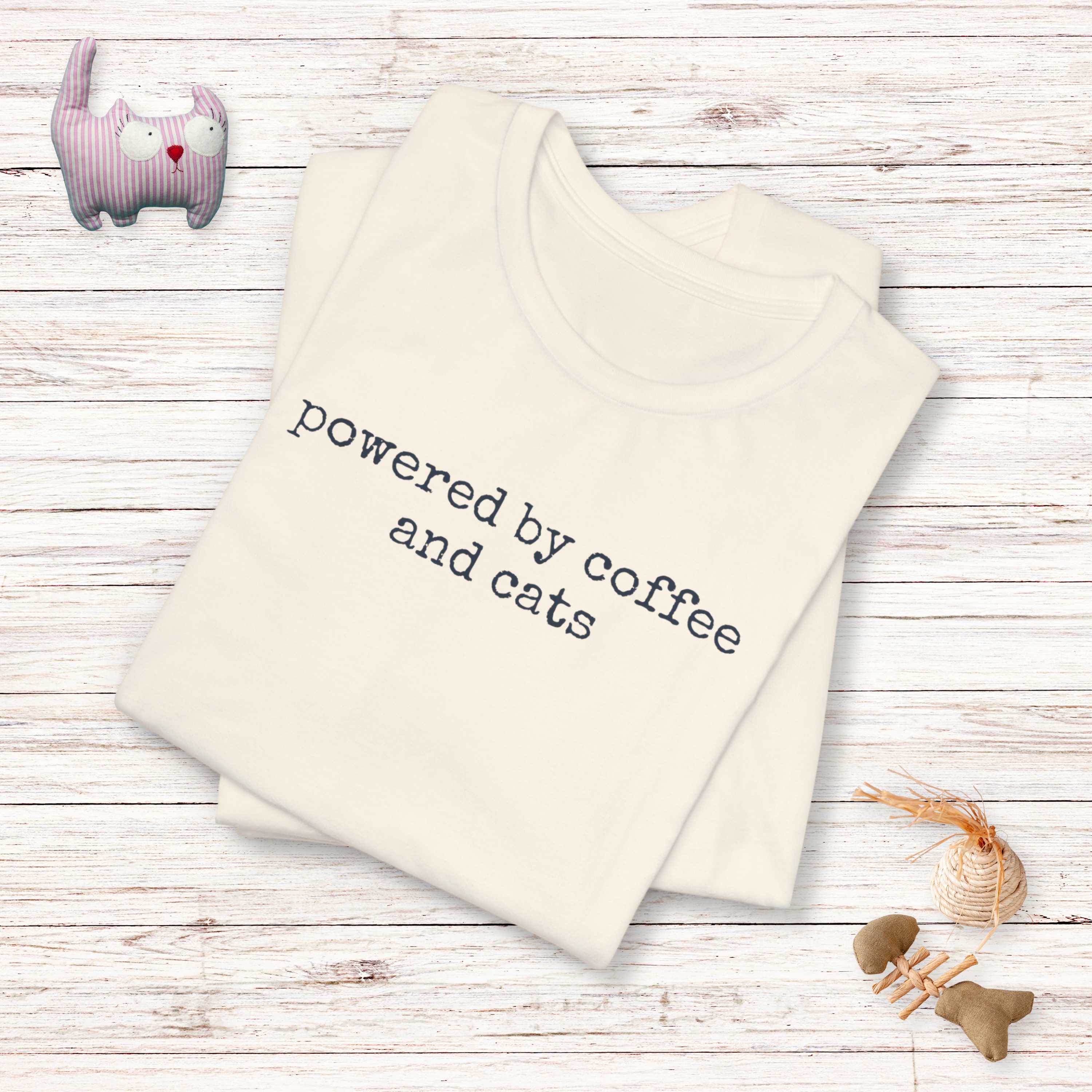 Powered by Coffee & Cats (text) T-Shirt