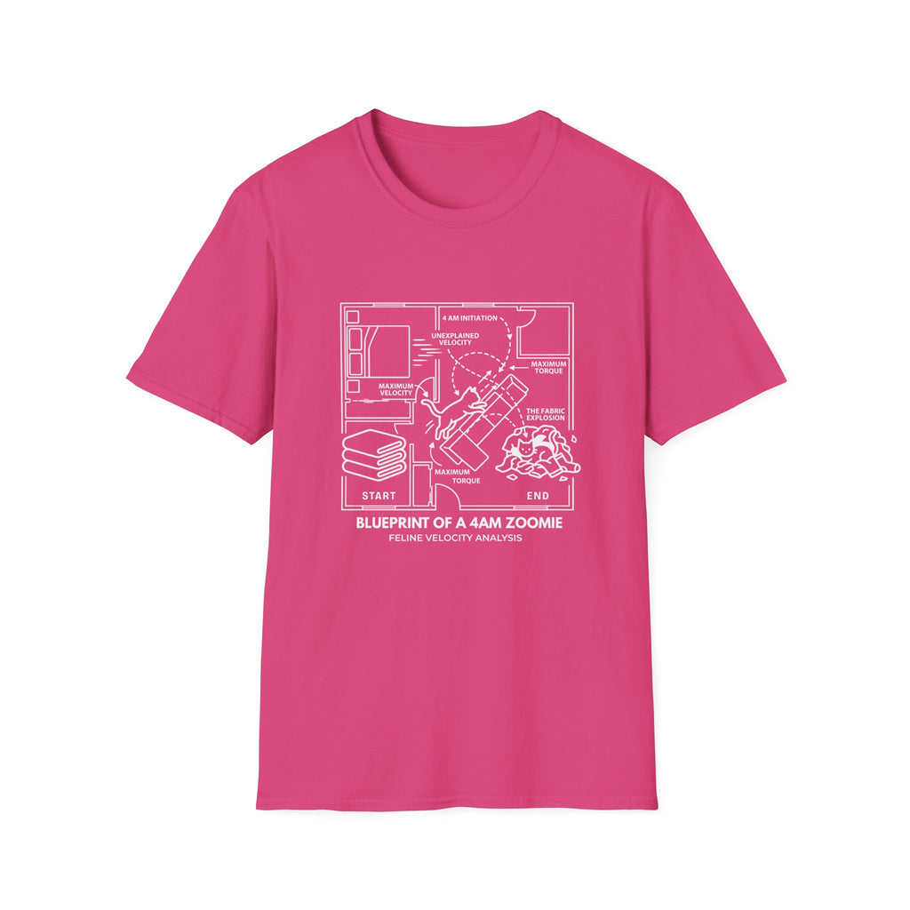 Blueprint of a 4AM Zoomie Cat T-Shirt