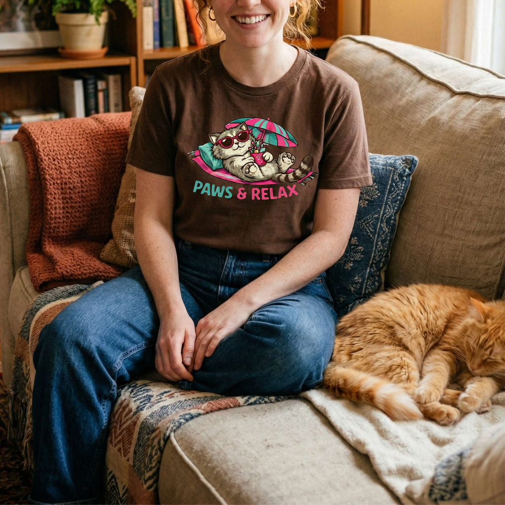 Paws and Relax - Hot Pink and Teal T-Shirt