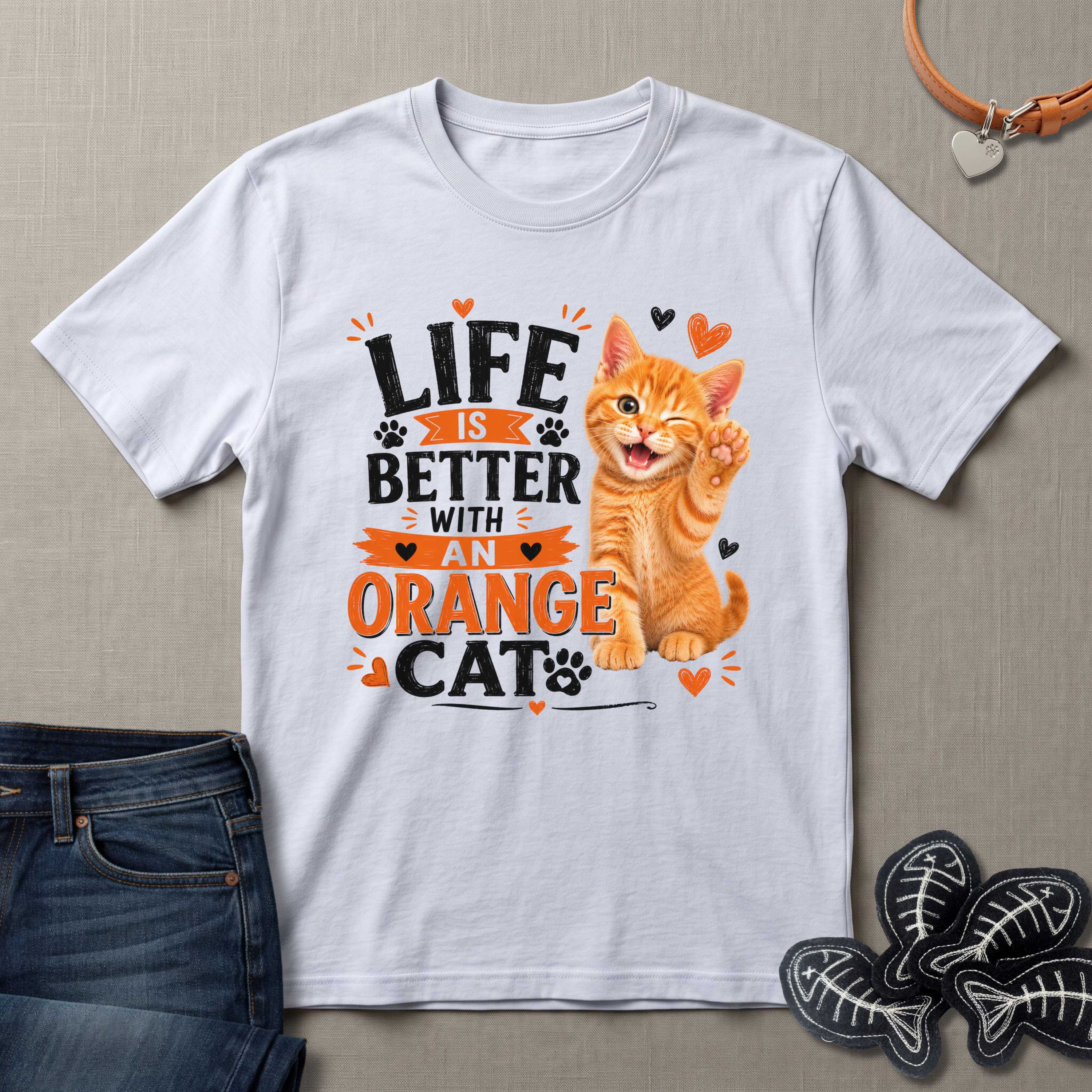 Life is Better with an Orange Cat T-Shirt
