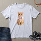 Orange Kitten with Bow and Bell Cat T-Shirt