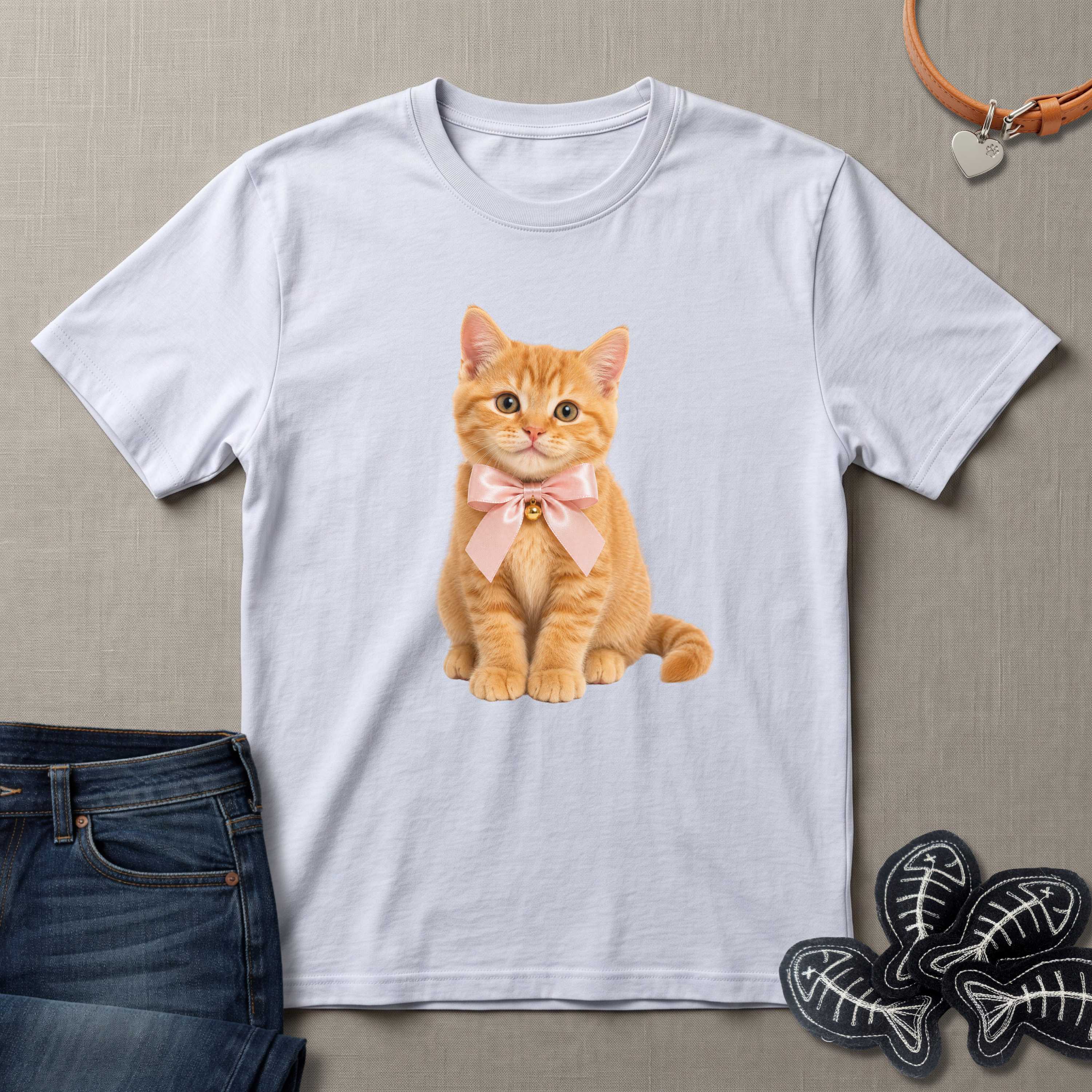 Orange Kitten Smiling T-Shirt