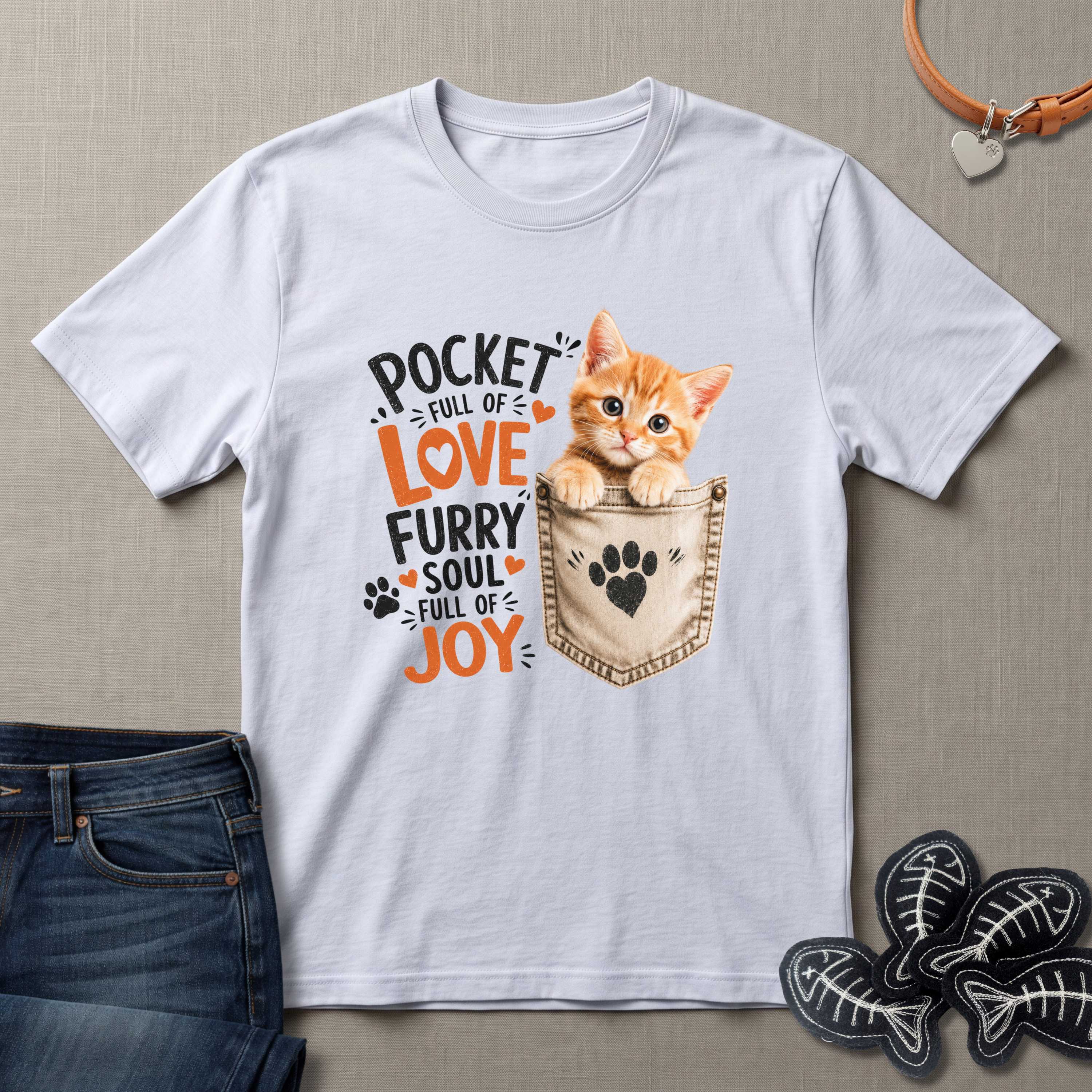 Pocket Full of Love Cat T-Shirt