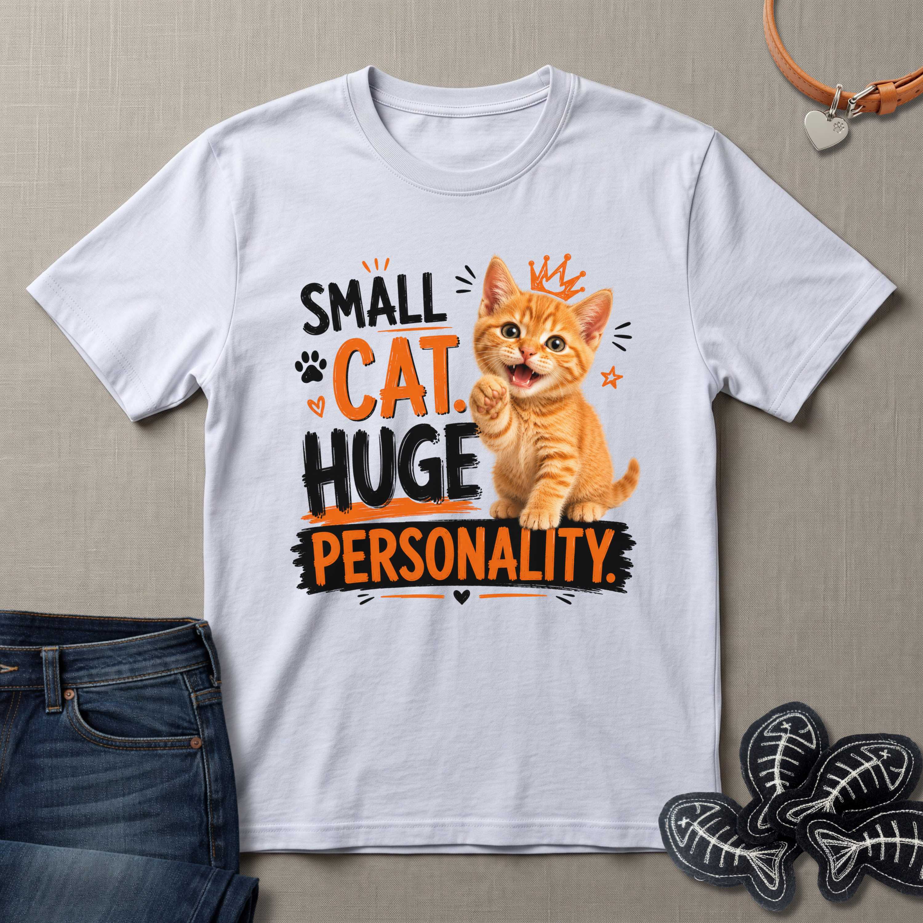 Small Cat Huge Personality T-Shirt