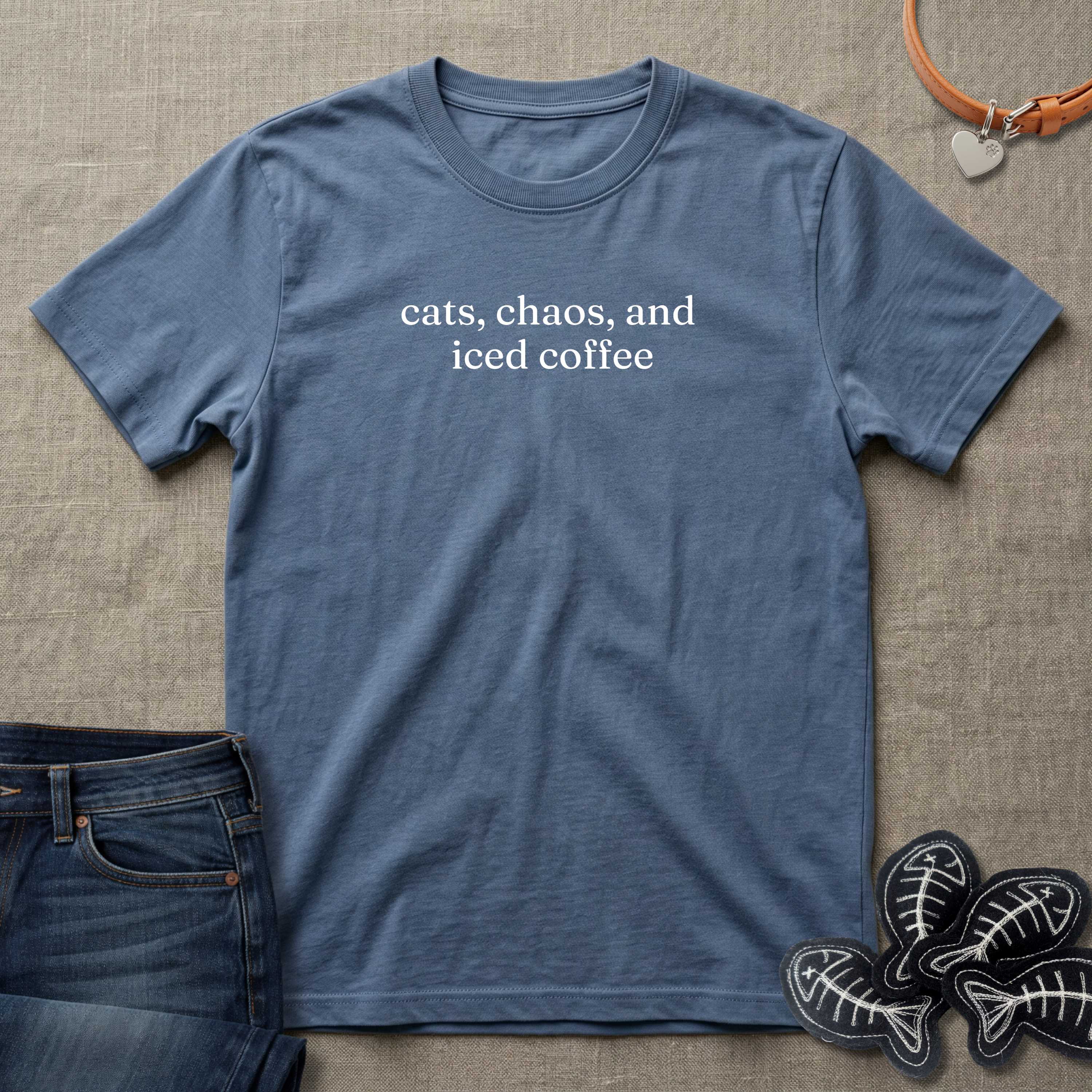 cats, chaos and iced coffee T-Shirt