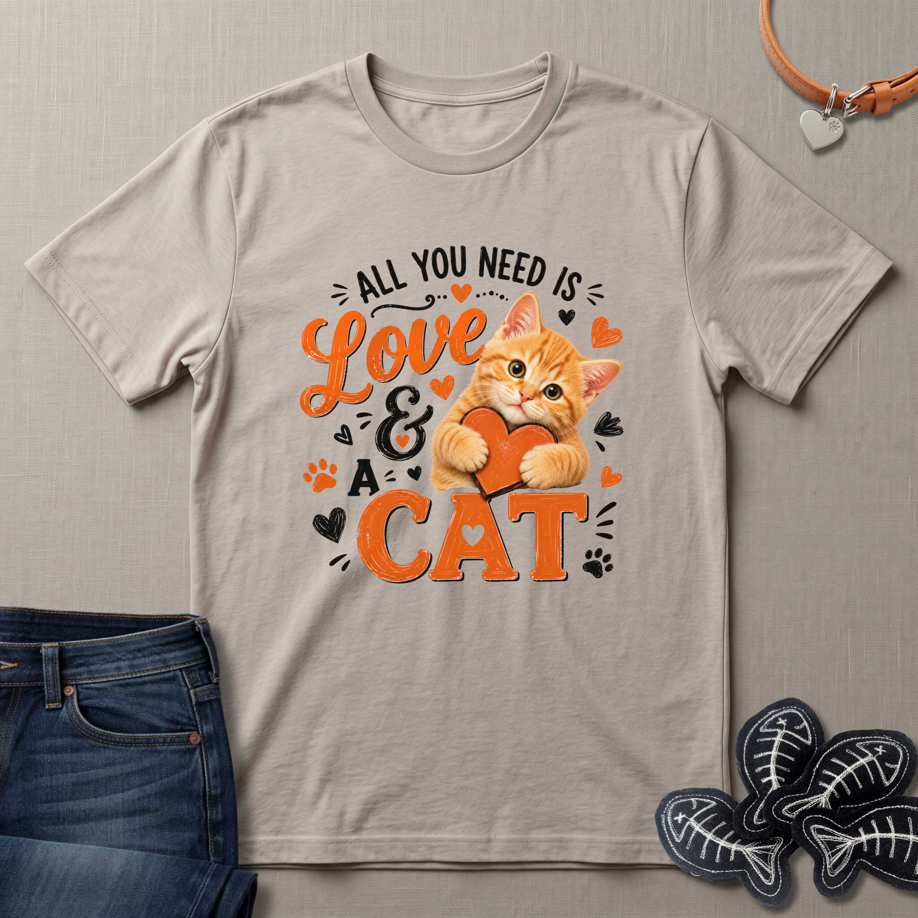 All You Need is Love and a Cat T-Shirt