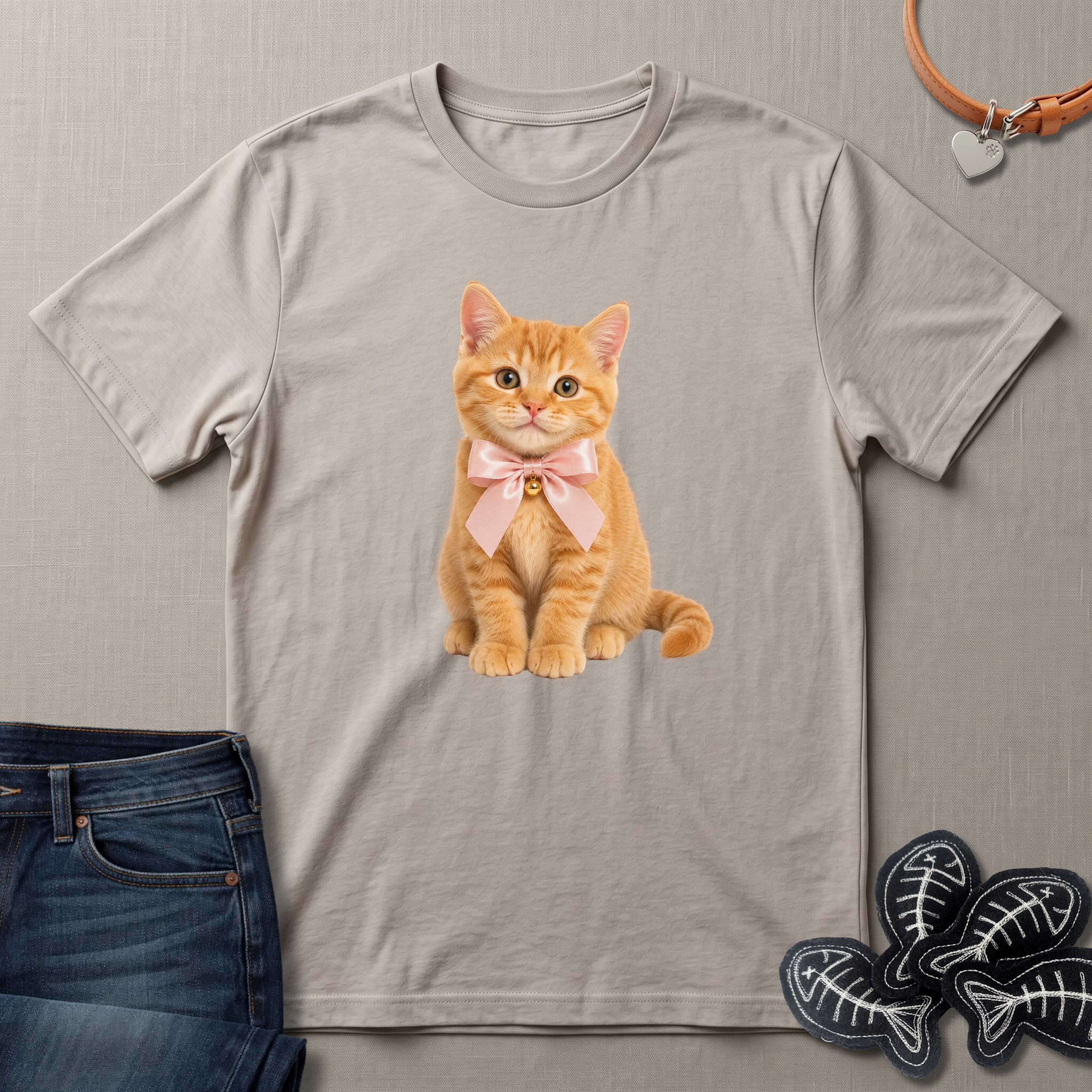 Orange Kitten Smiling T-Shirt