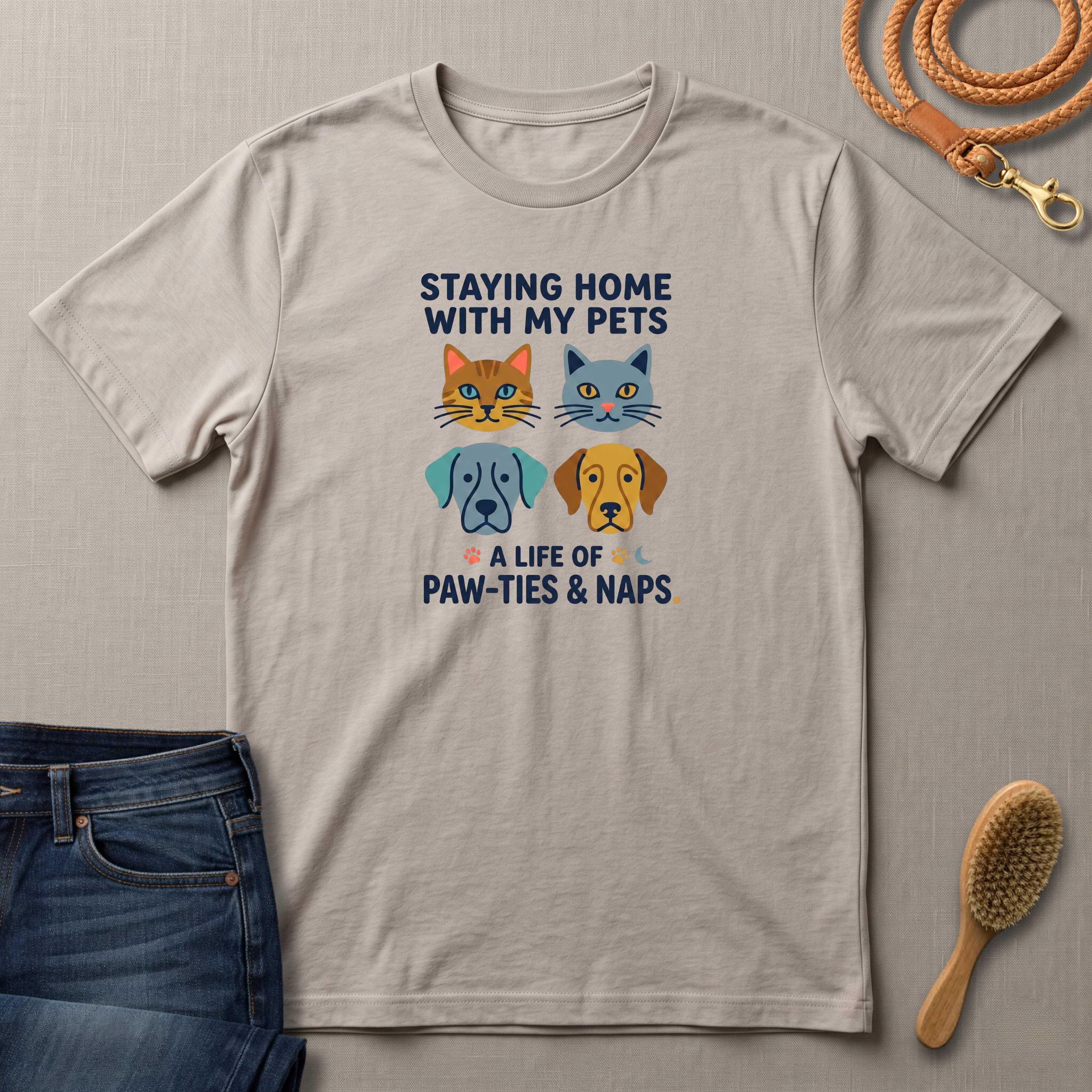 Staying Home with my Pets T-Shirt