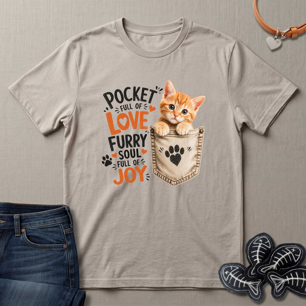 Pocket Full of Love Cat T-Shirt