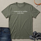 Powered by Coffee & Cats (text) T-Shirt