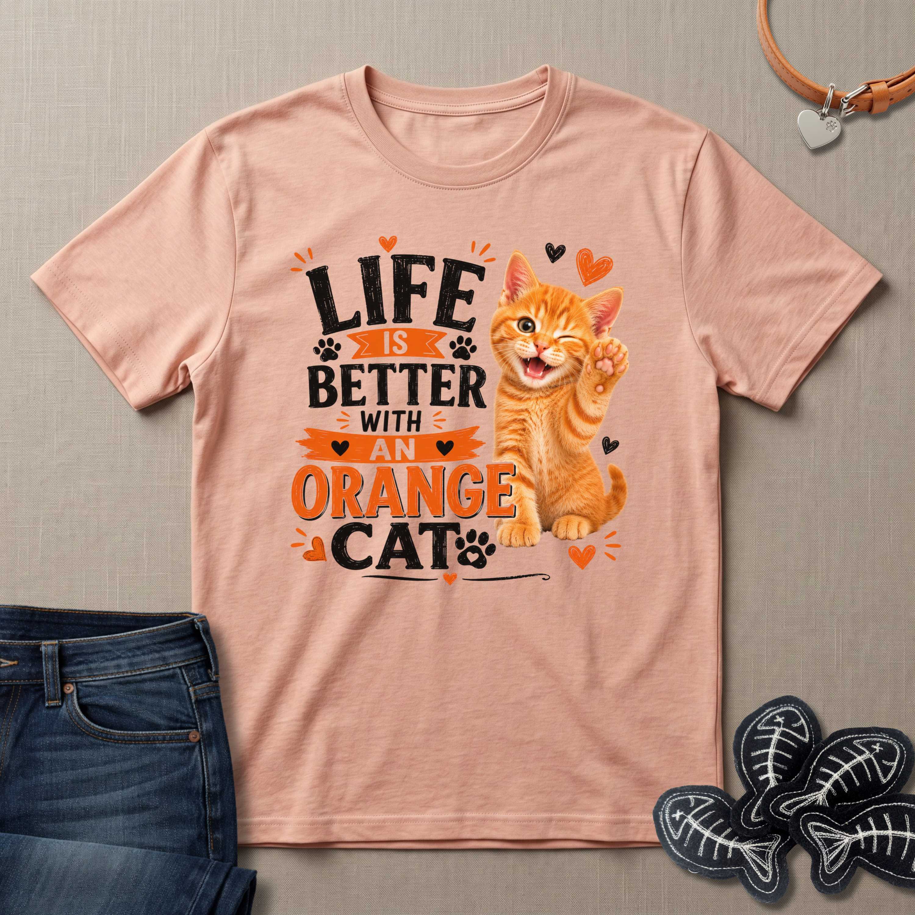 Life is Better with an Orange Cat T-Shirt