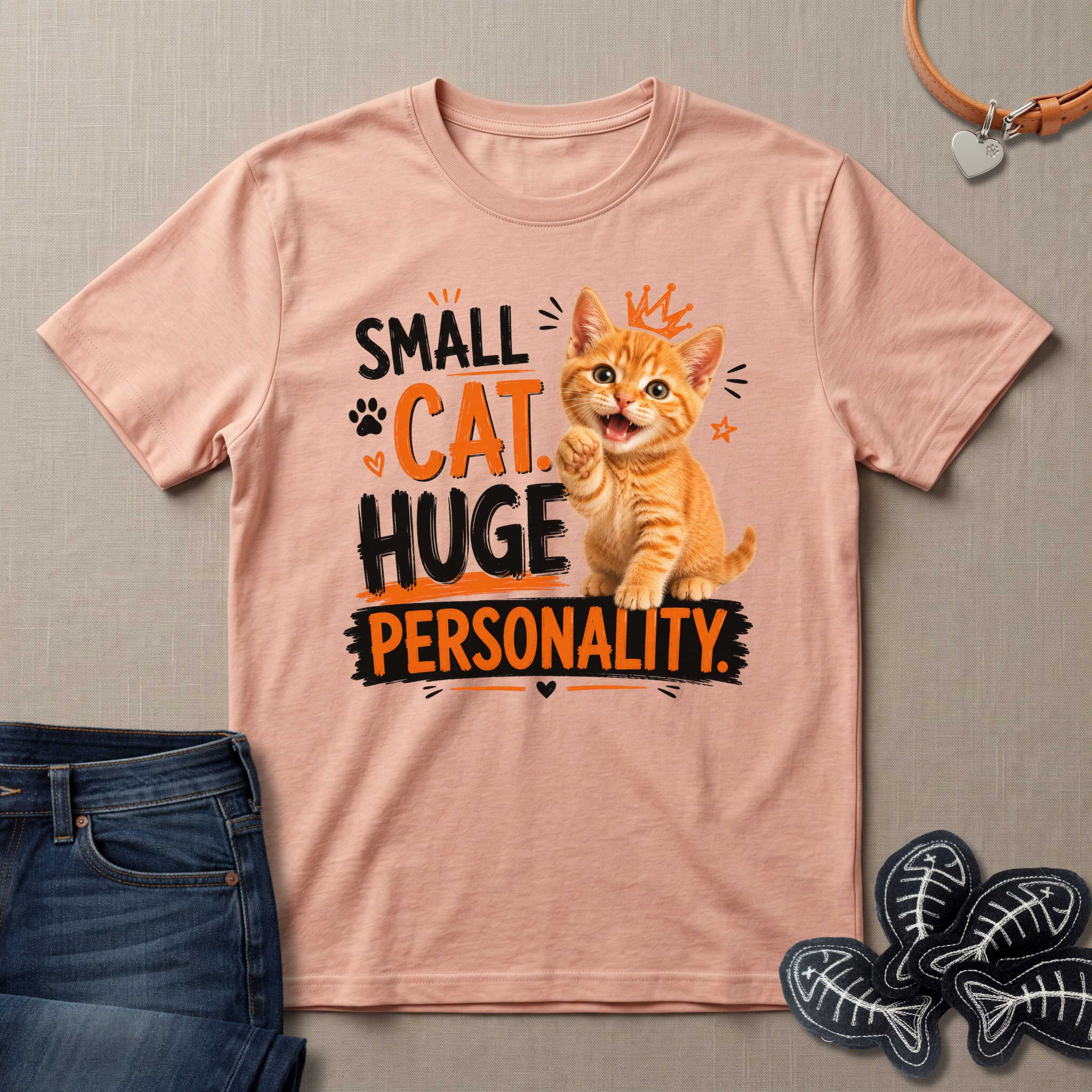 Small Cat Huge Personality T-Shirt