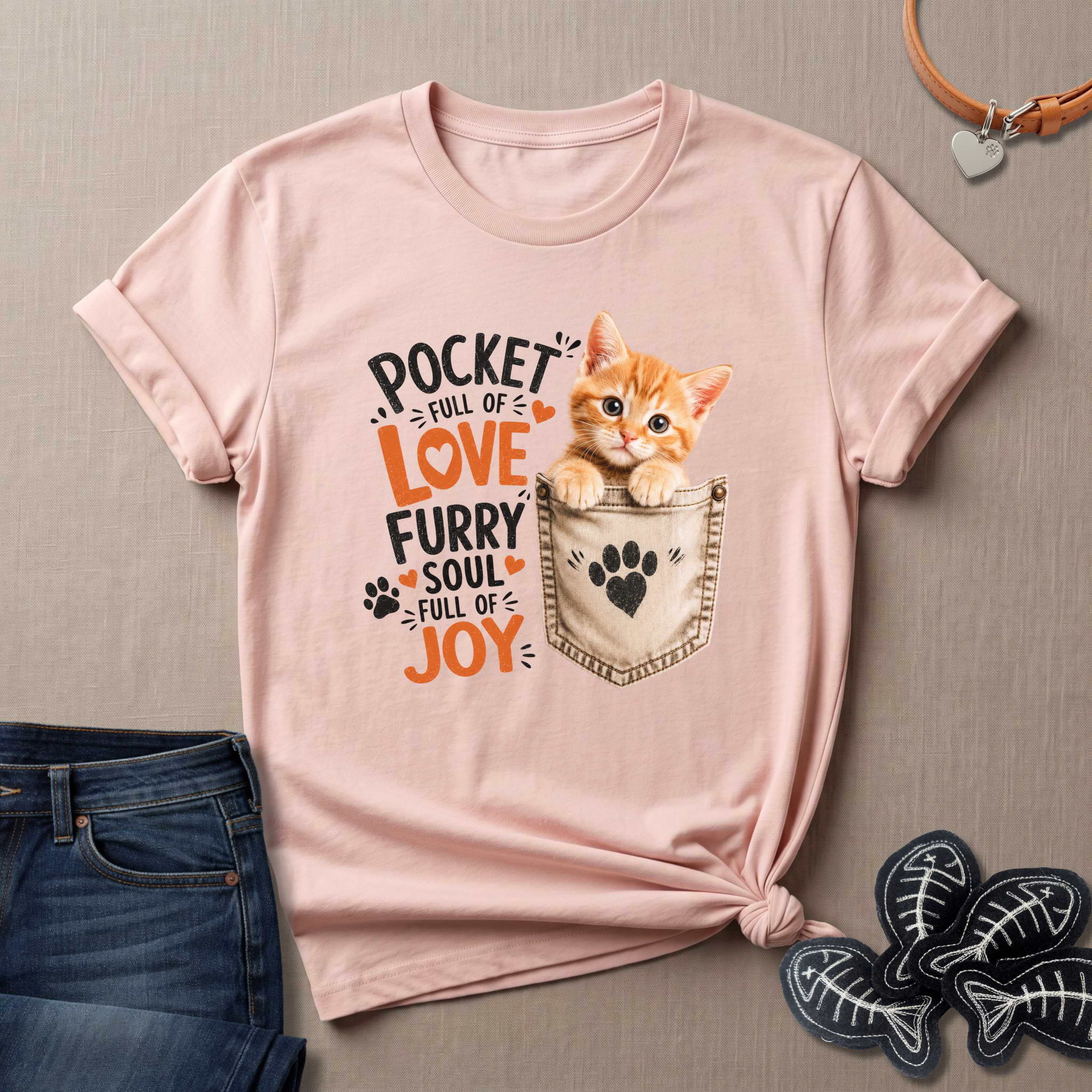 Pocket Full of Love Cat T-Shirt