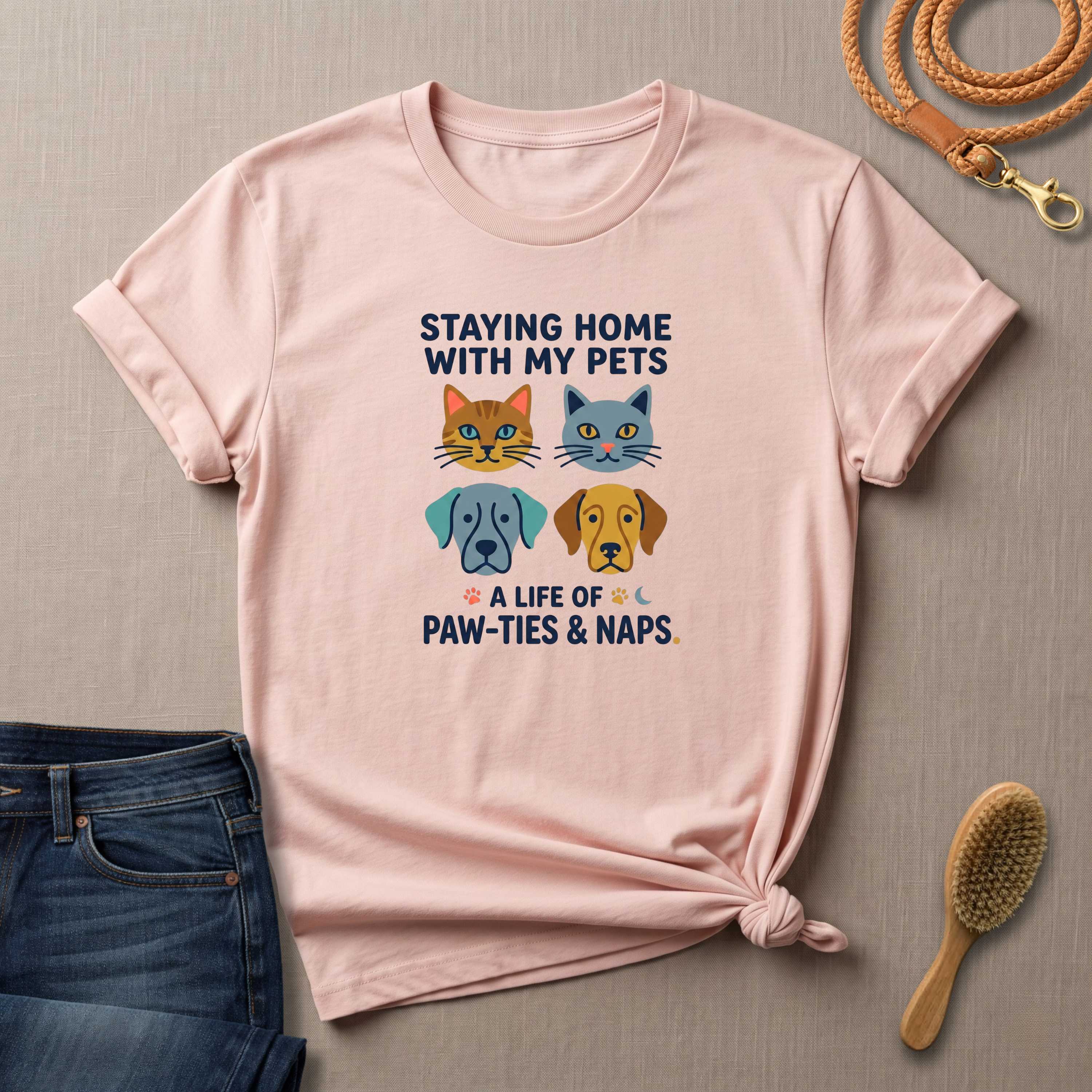 Staying Home with my Pets T-Shirt