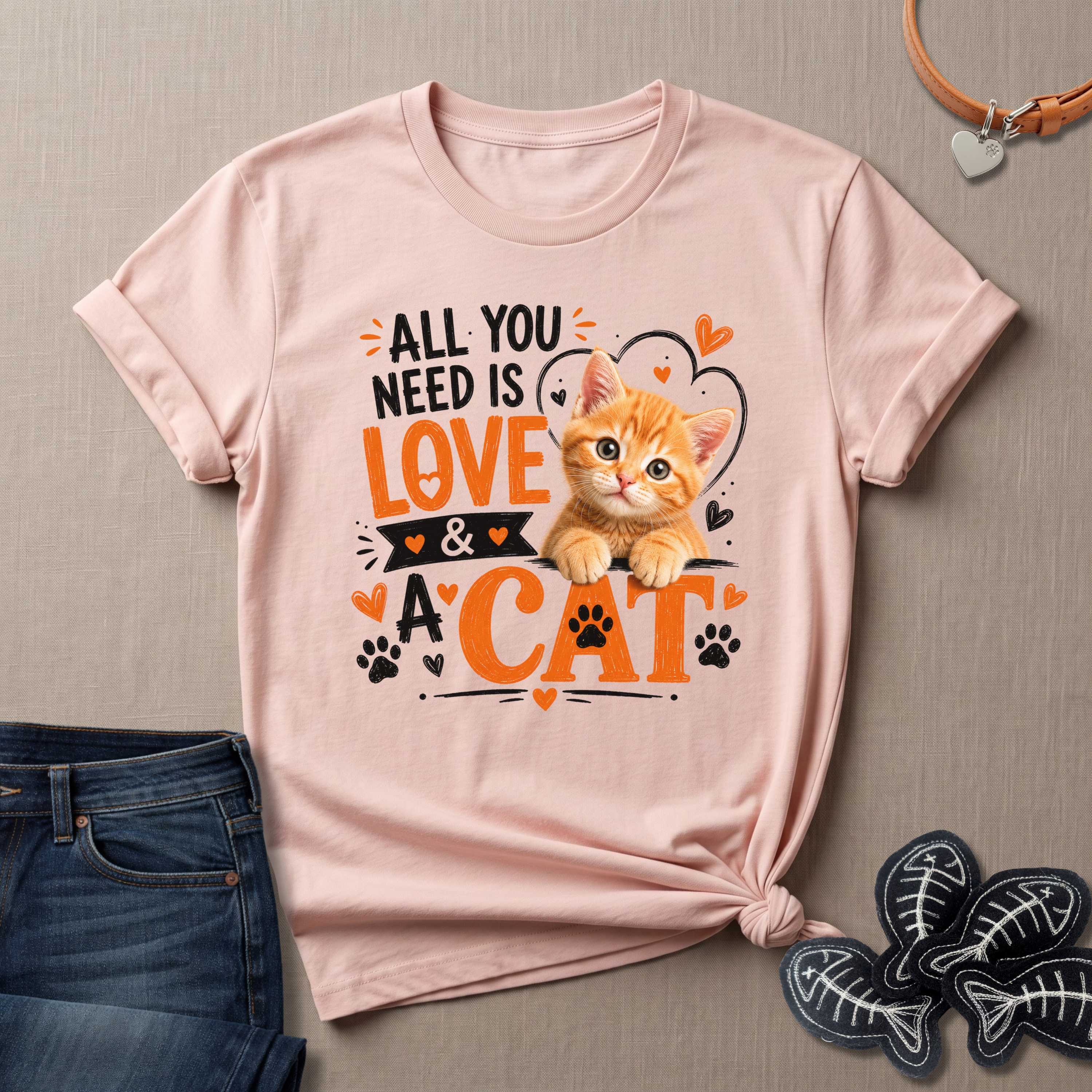 All You Need is Love and a Cat 2 T-Shirt – Ginger Beasties