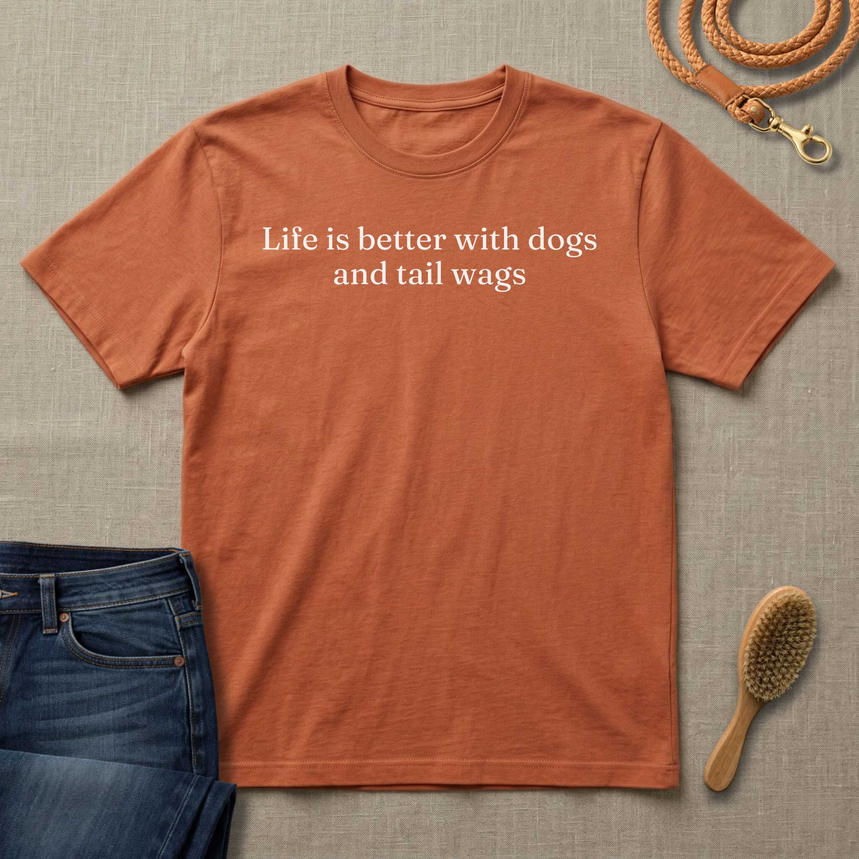 Life is Better with Dogs and Tail Wags T-Shirt