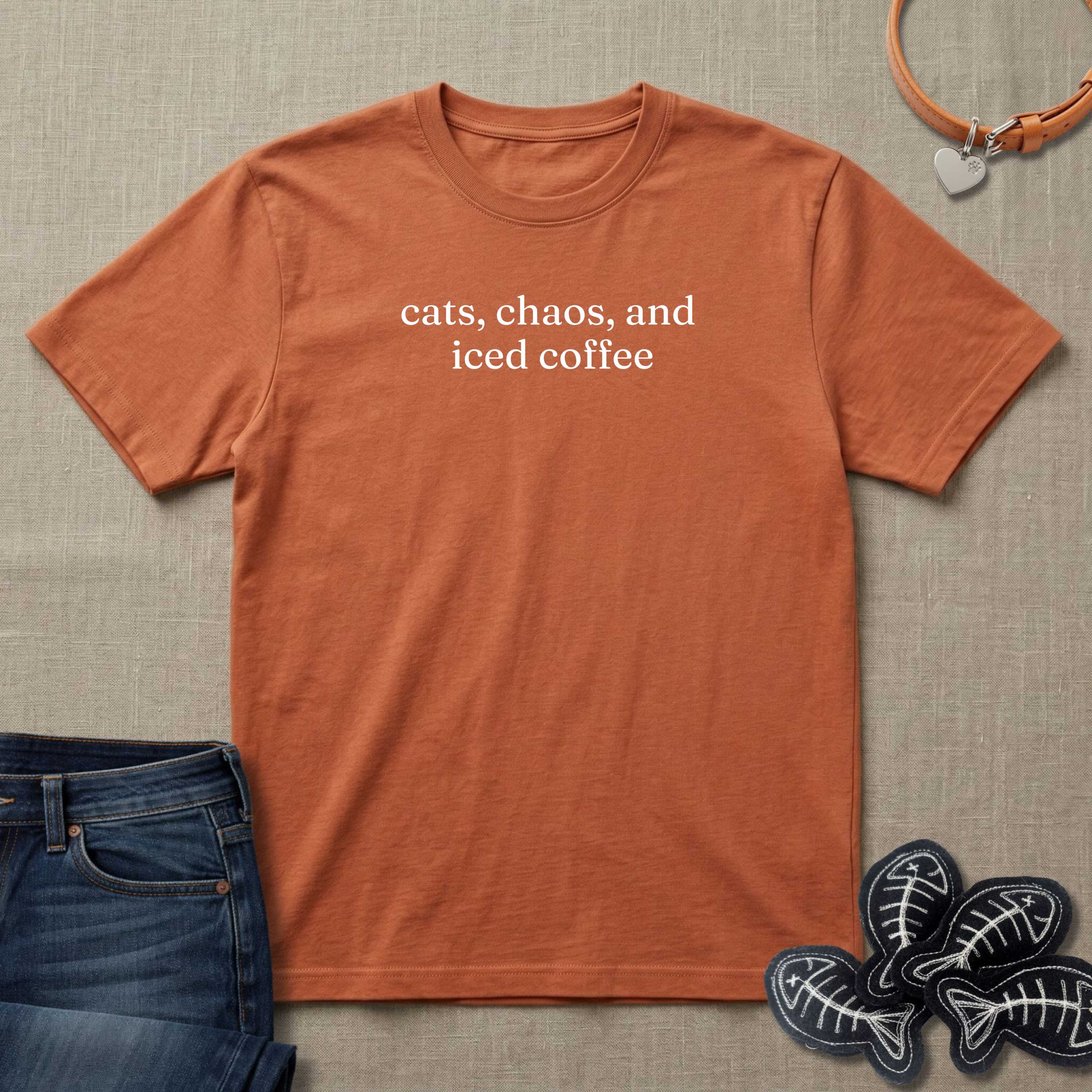 cats, chaos and iced coffee T-Shirt