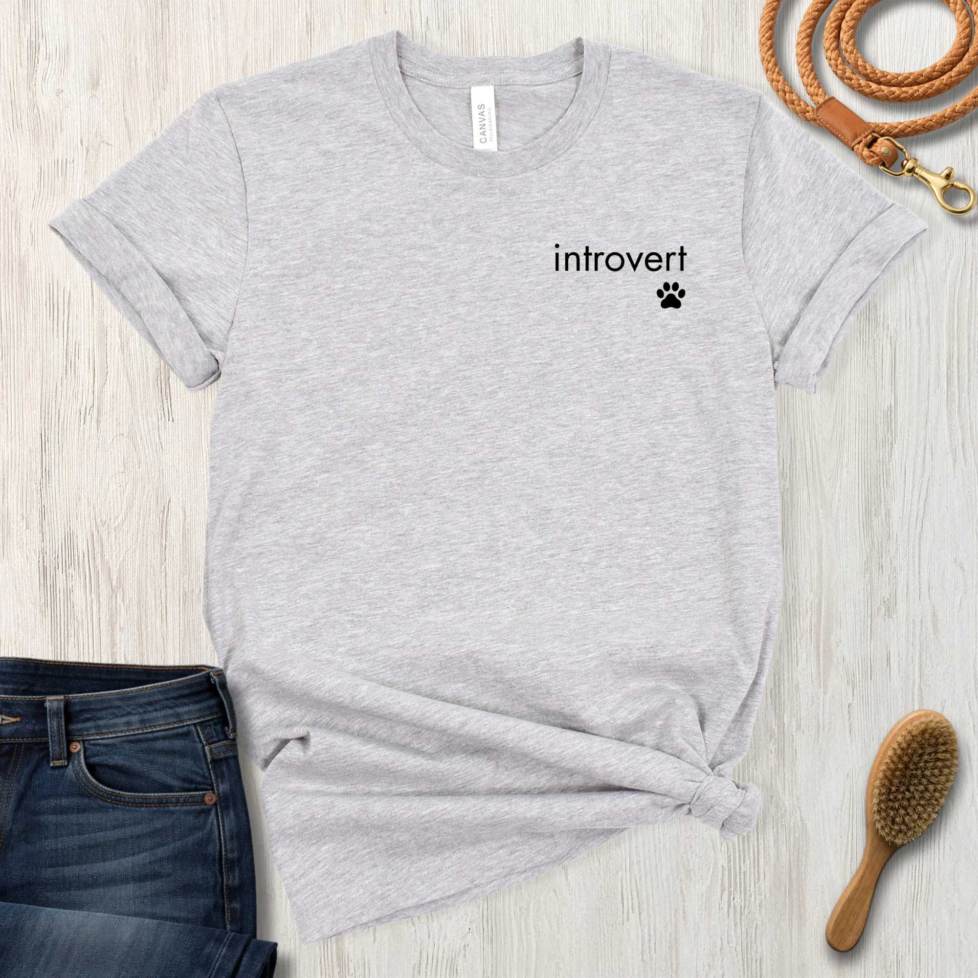 The "Introvert" Minimalist Pet Lover T-Shirt