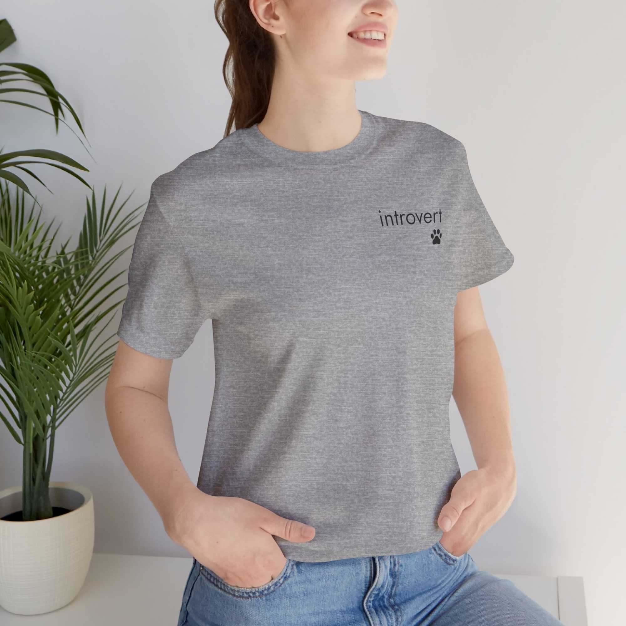 The "Introvert" Minimalist Pet Lover T-Shirt