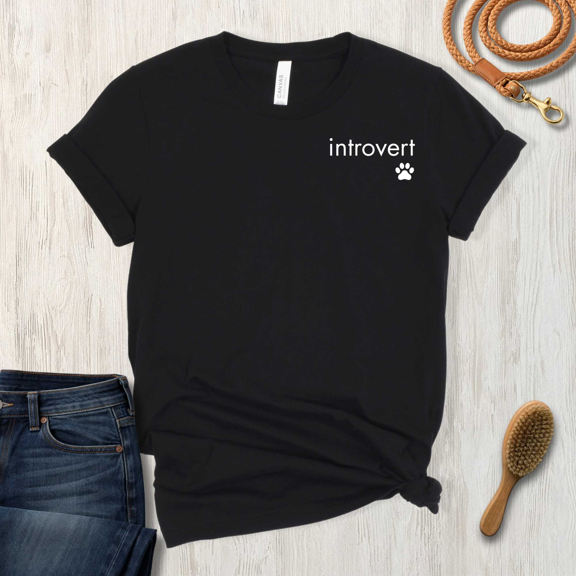 The "Introvert" Minimalist Pet Lover T-Shirt