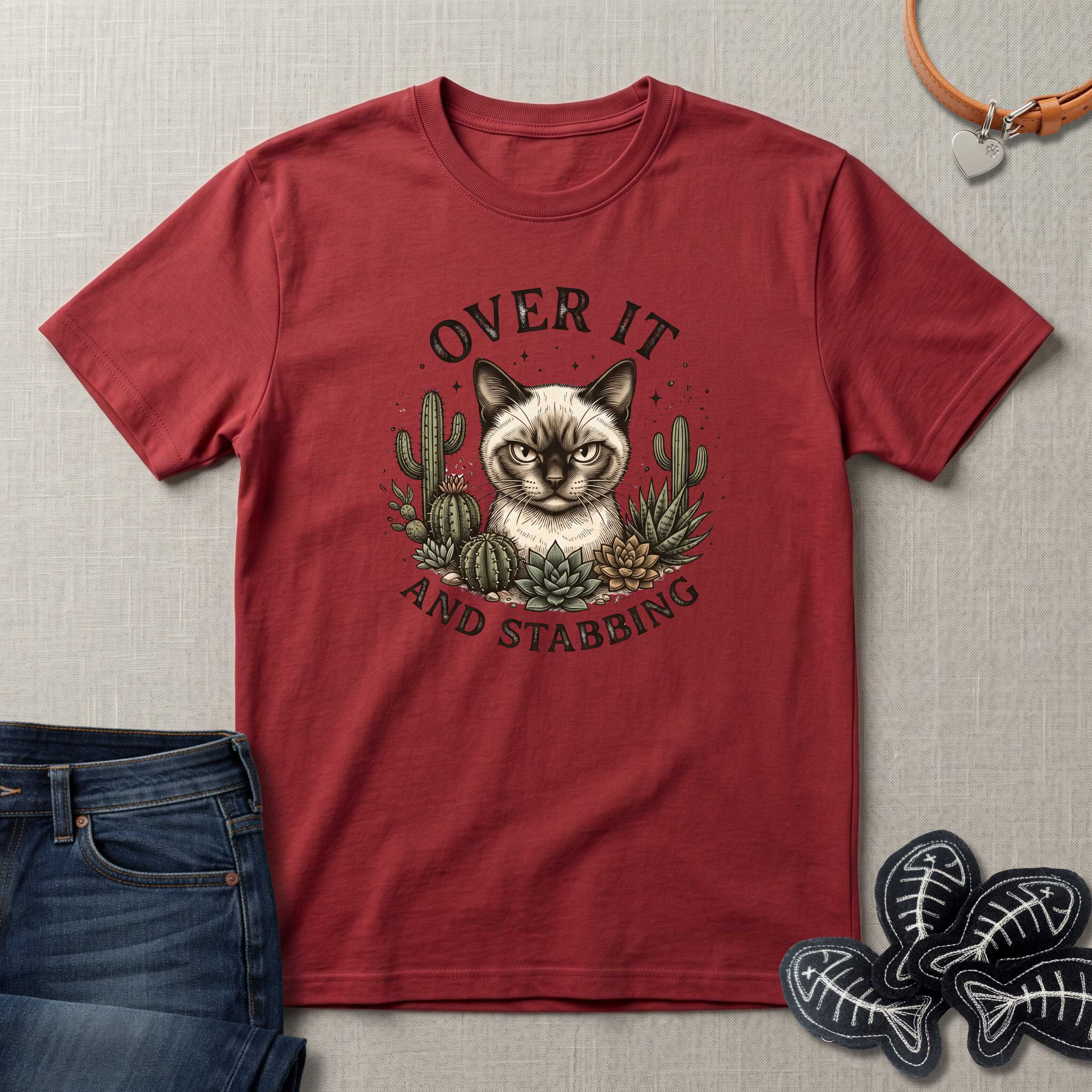 Over It and Stabbing Cat T-Shirts