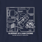 Blueprint of a 4AM Zoomie Cat T-Shirt