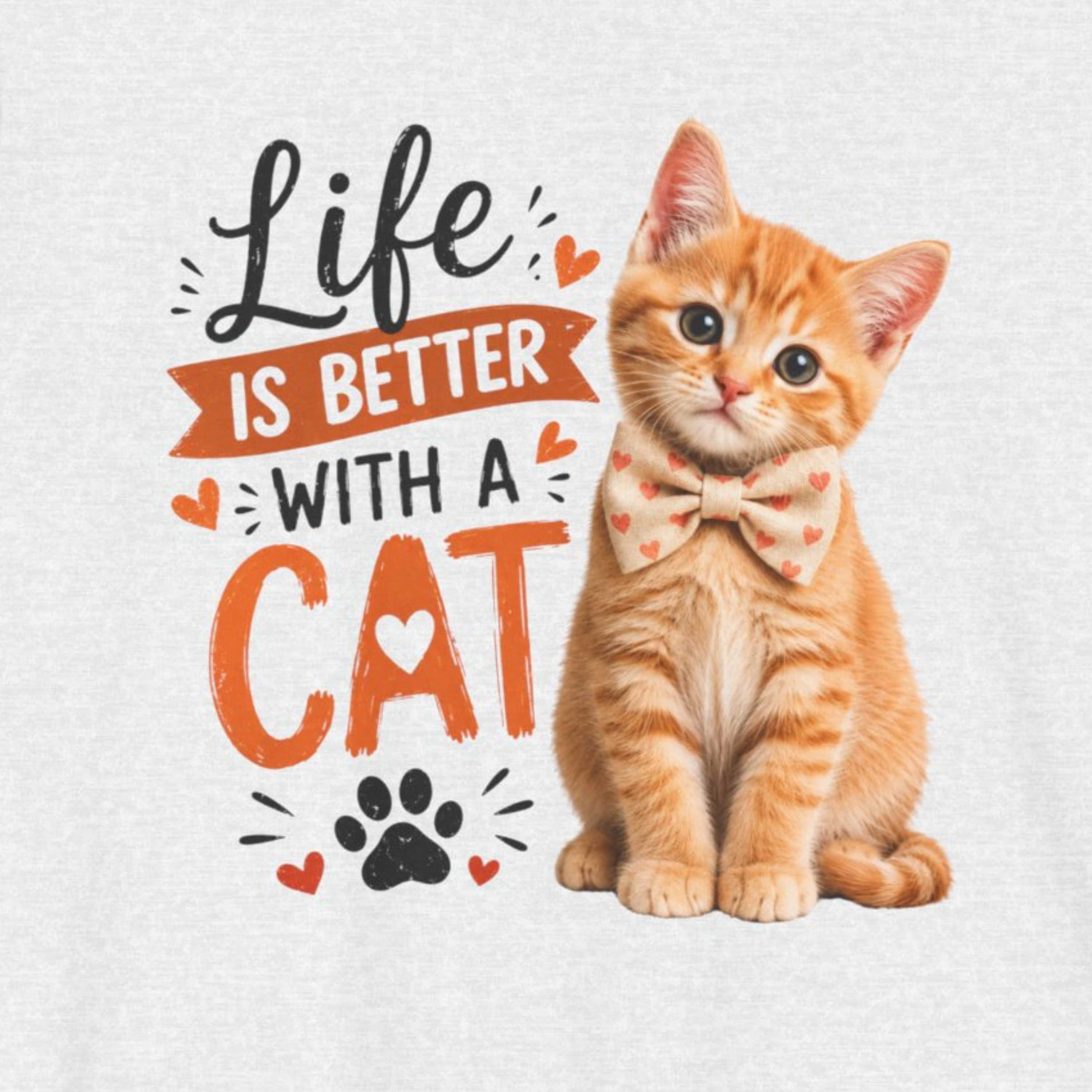 Life is Better with a Cat with a Bowtie T-Shirt
