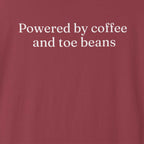 Powered by Coffee and Toe Beans Text Cat T-Shirt