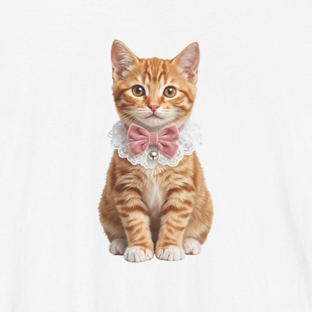 Orange Kitten with Bow and Bell Cat T-Shirt