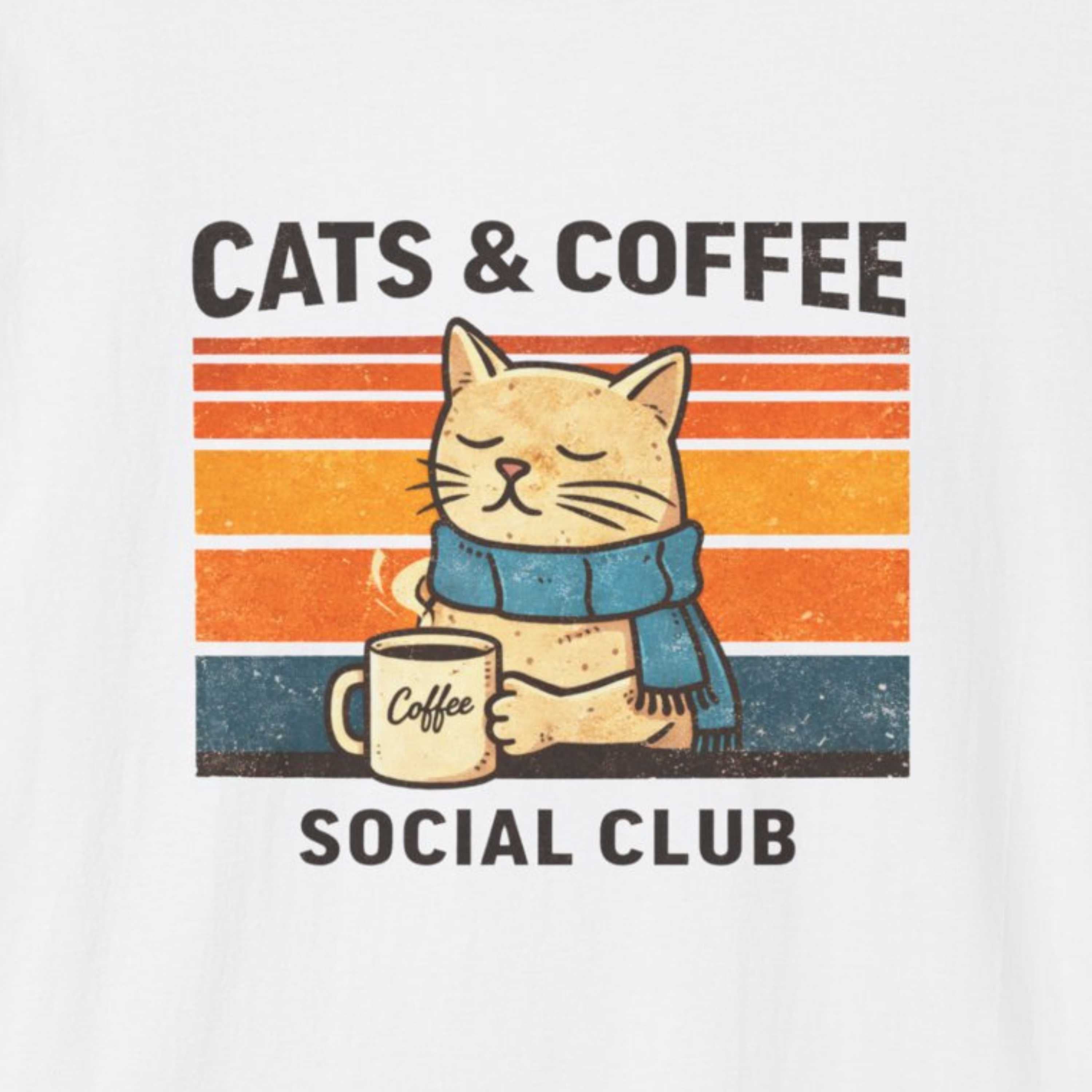 Cats & Coffee Social Club T-Shirt