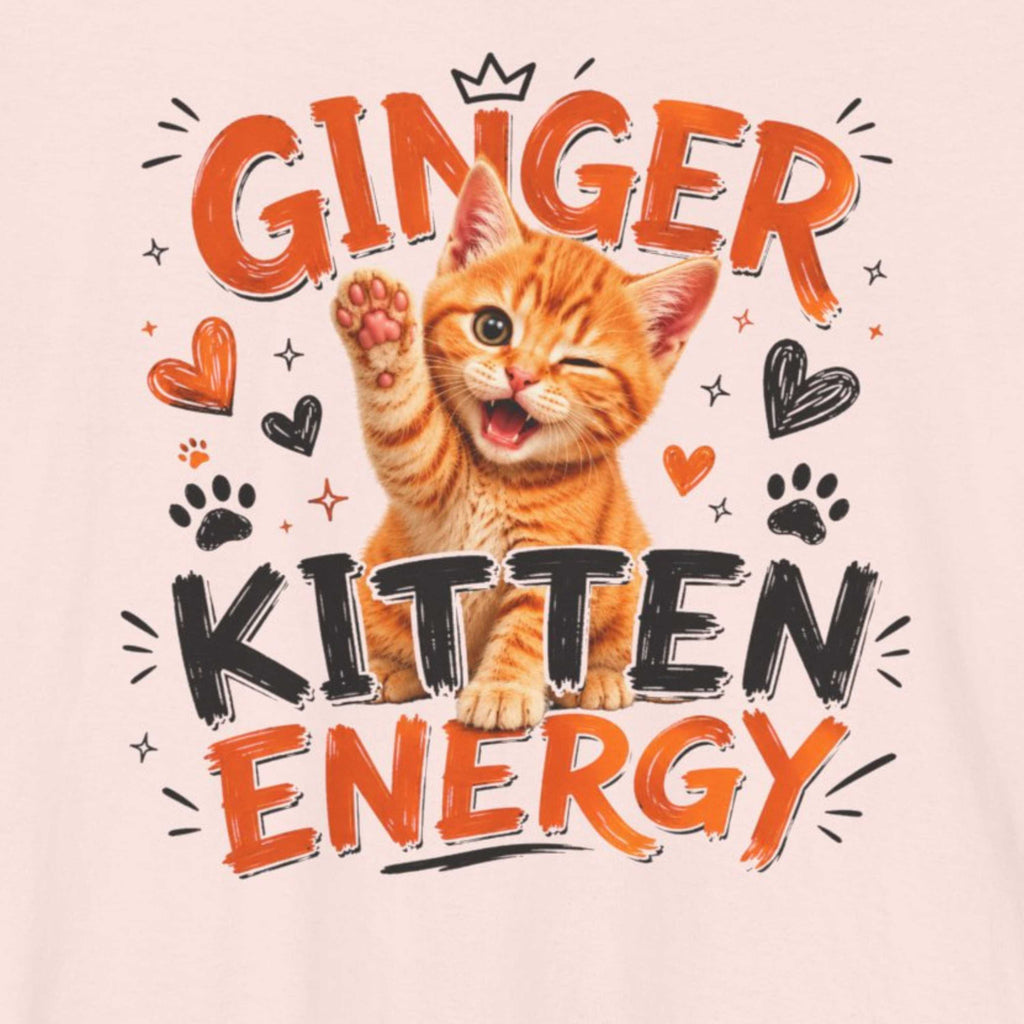 Ginger Kitten Energy Cat T-Shirt