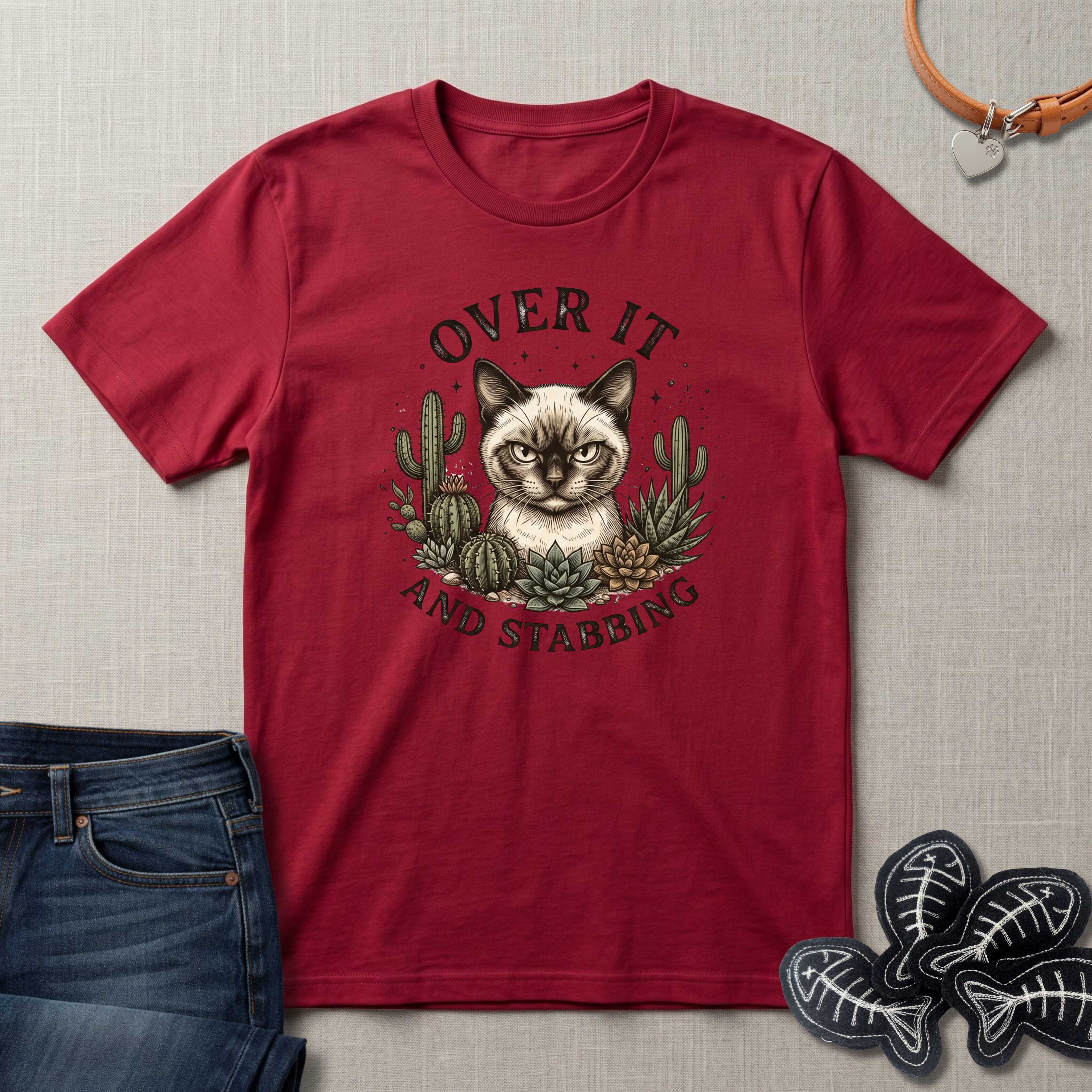 Over It and Stabbing Cat T-Shirts