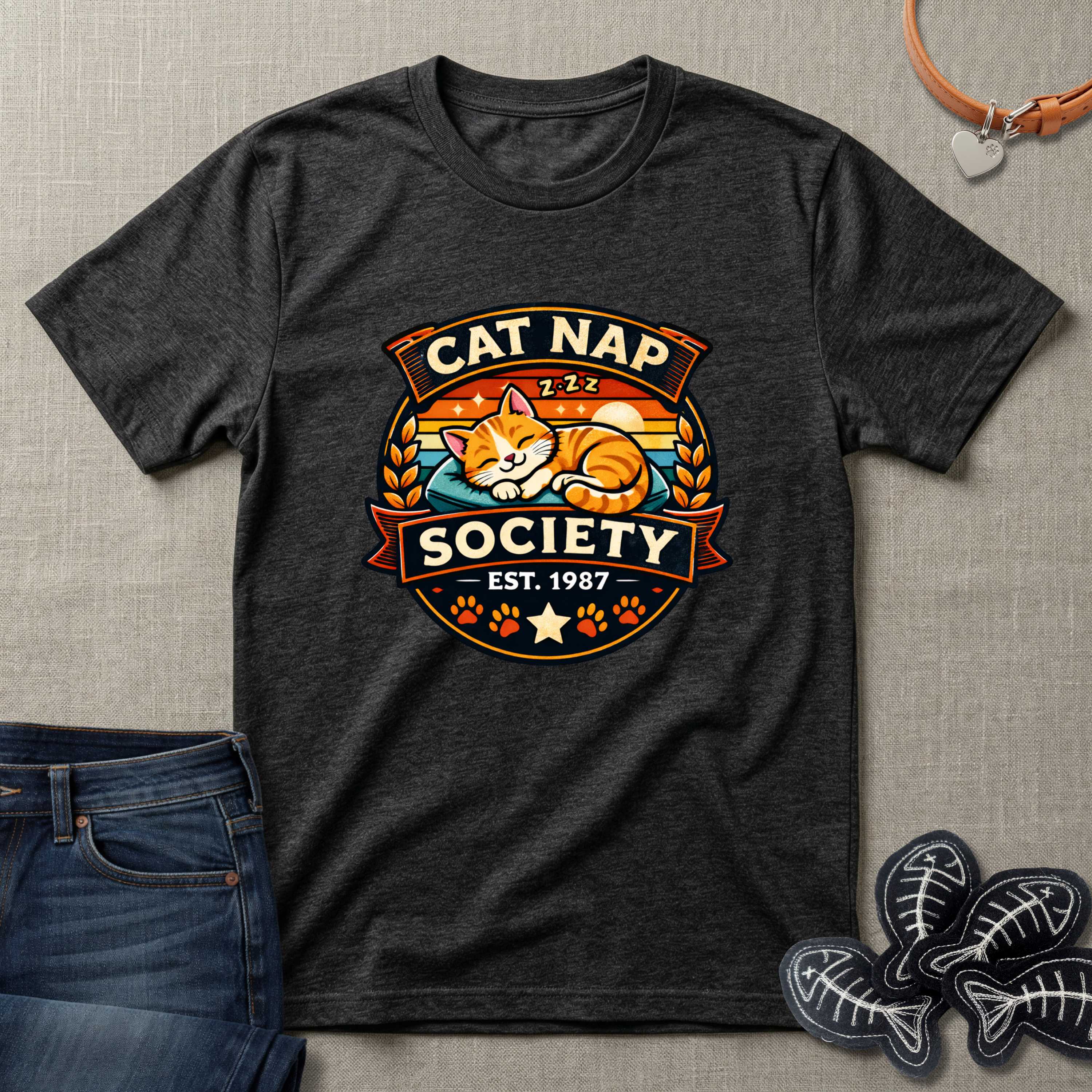 Cat Nap Society Orange Tabby T-Shirt