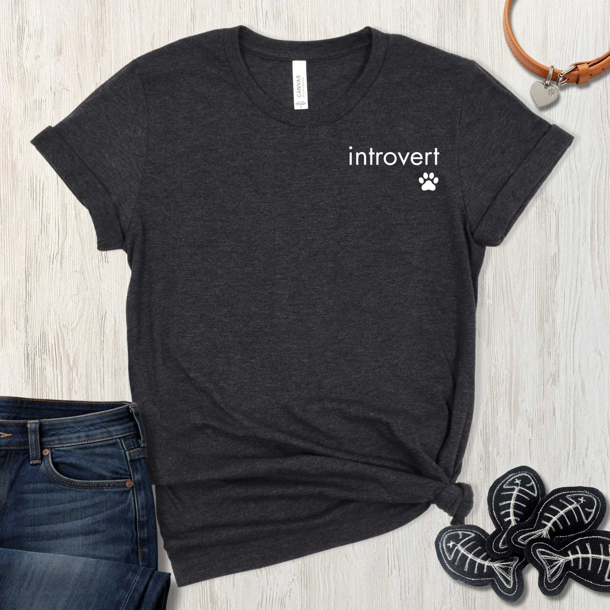 The "Introvert" Minimalist Pet Lover T-Shirt