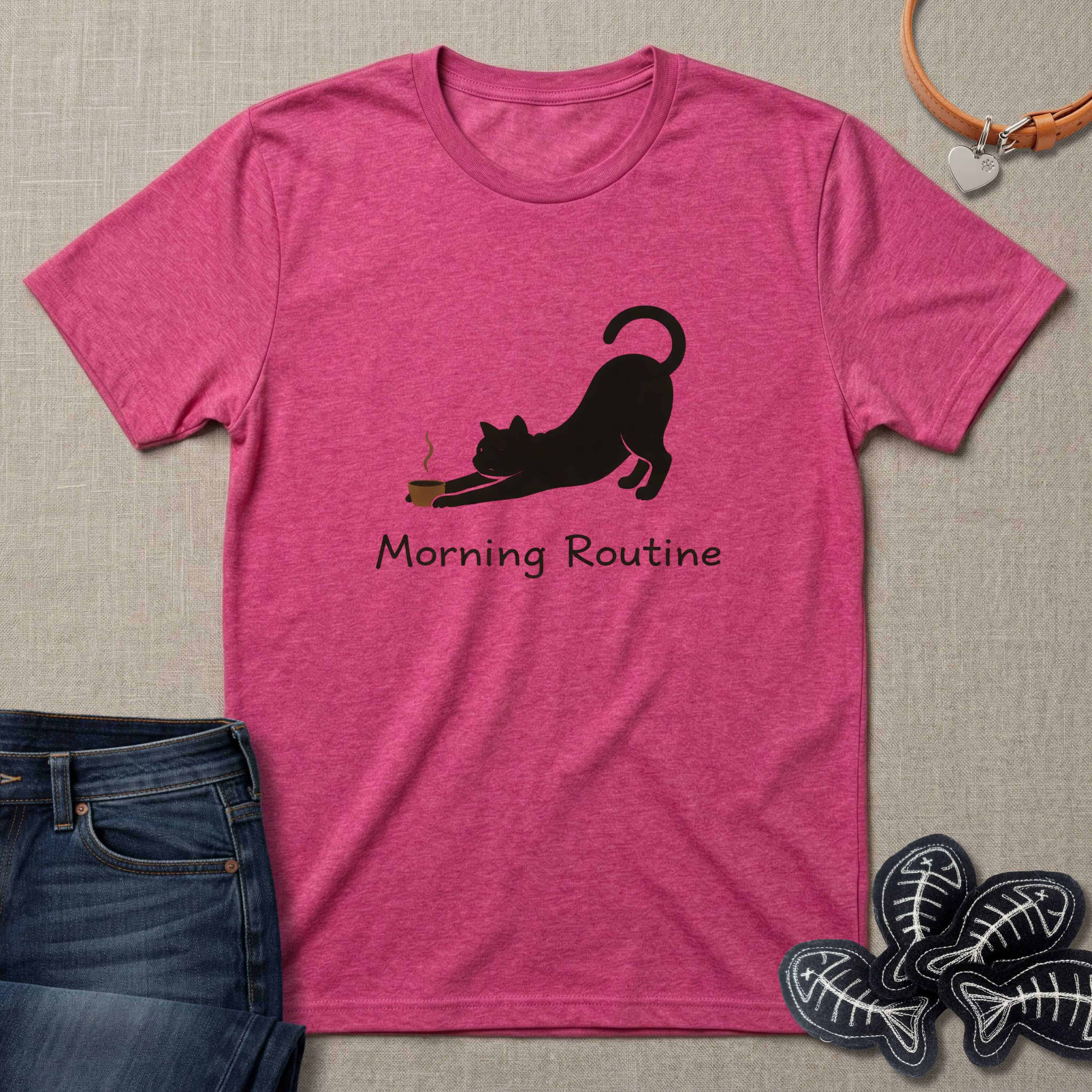 Morning Routine Cat & Coffee T-Shirt