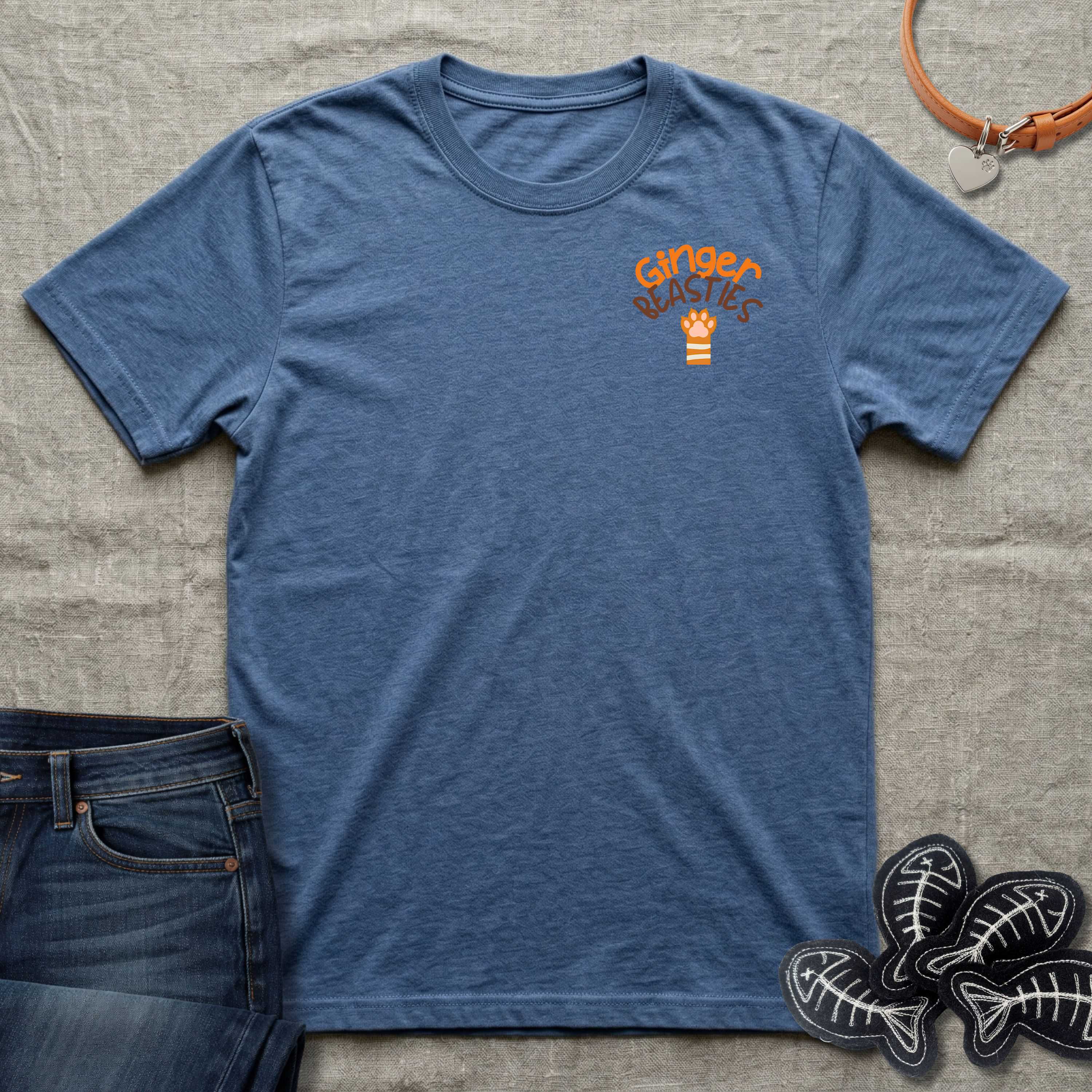 Ginger Beasties Paw Print Small Left Chest T-Shirt