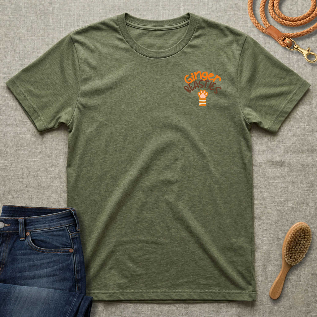 Ginger Beasties Paw Print Small Left Chest T-Shirt