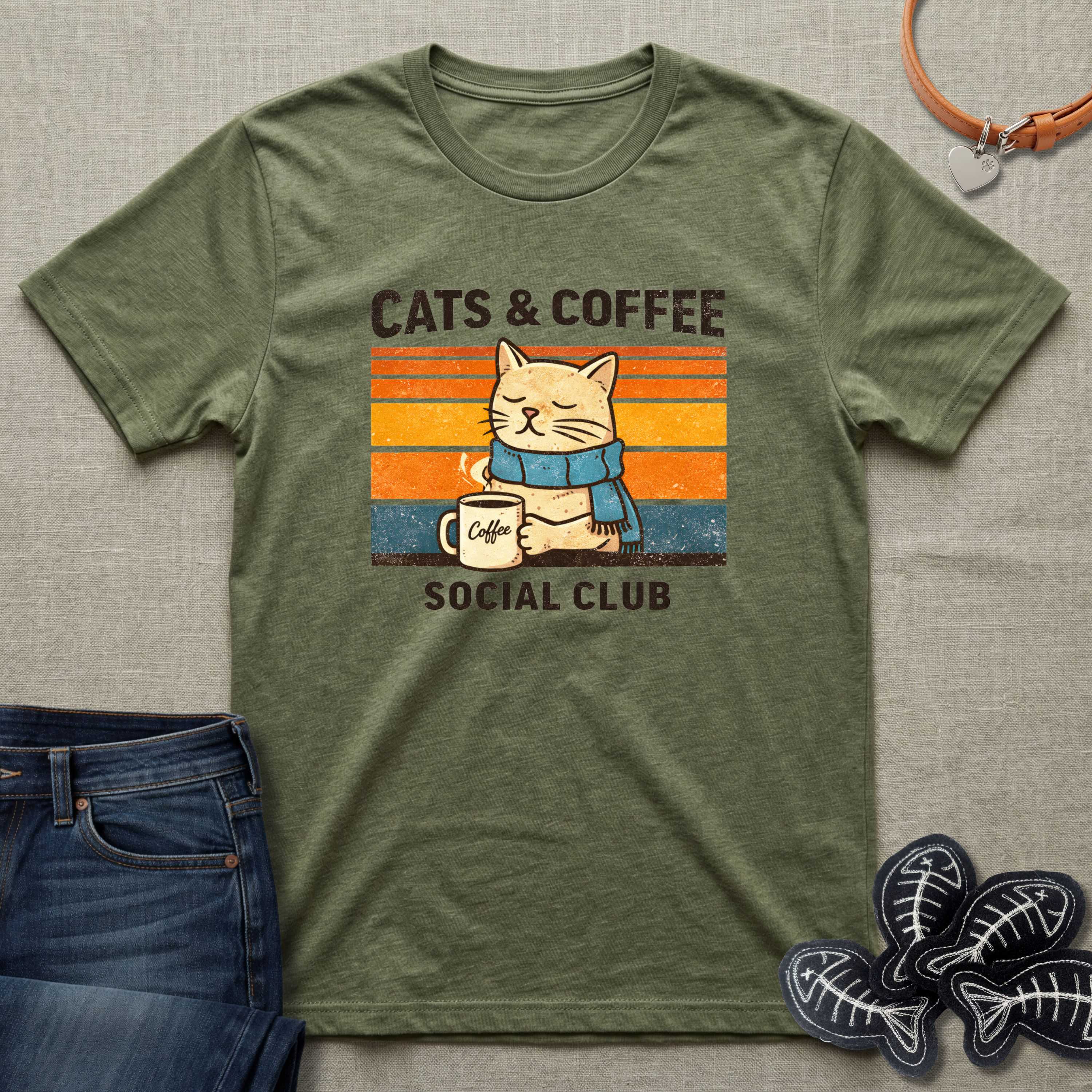 Cats & Coffee Social Club T-Shirt
