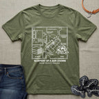 Blueprint of a 4AM Zoomie Cat T-Shirt