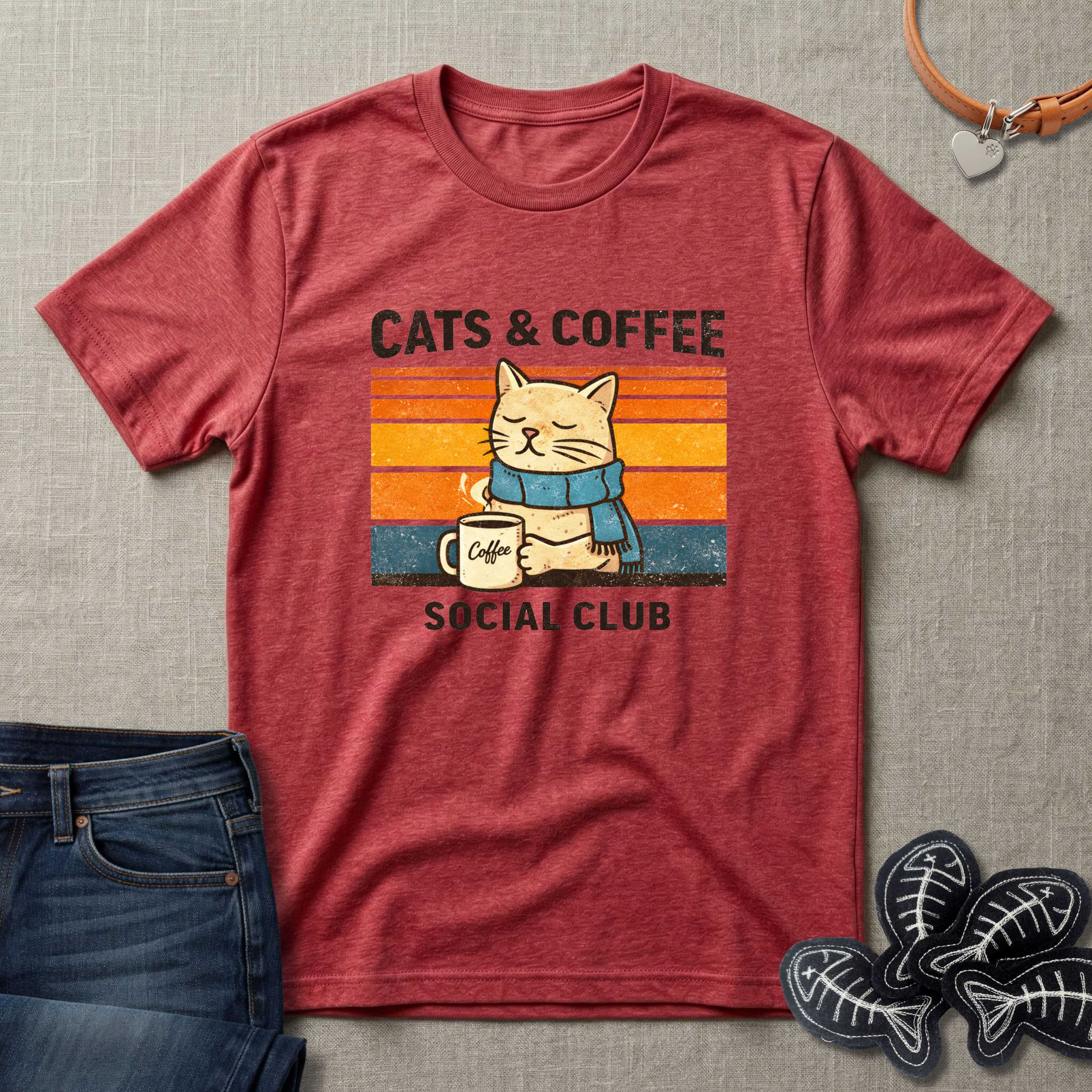 Cats & Coffee Social Club T-Shirt