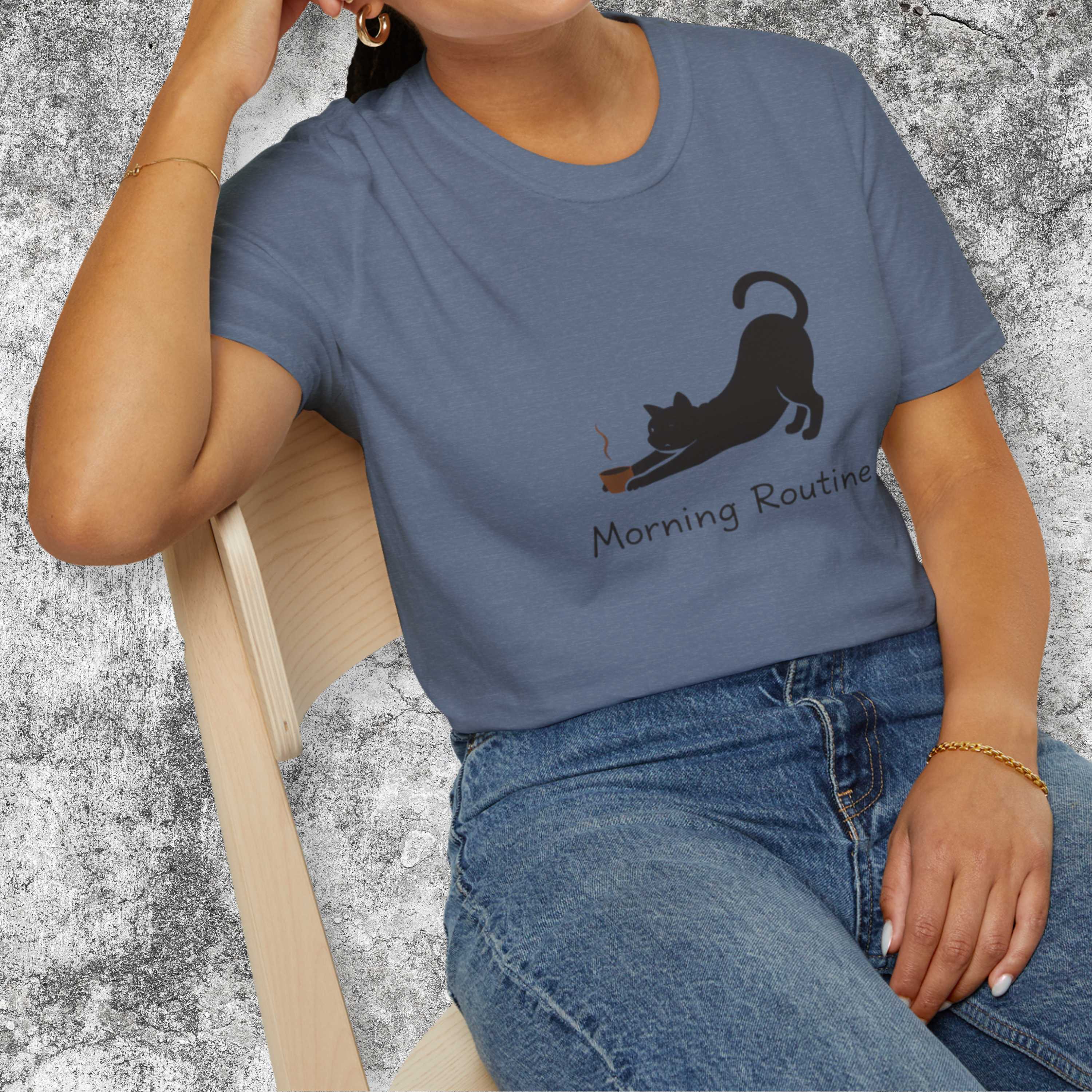 Morning Routine Cat & Coffee T-Shirt