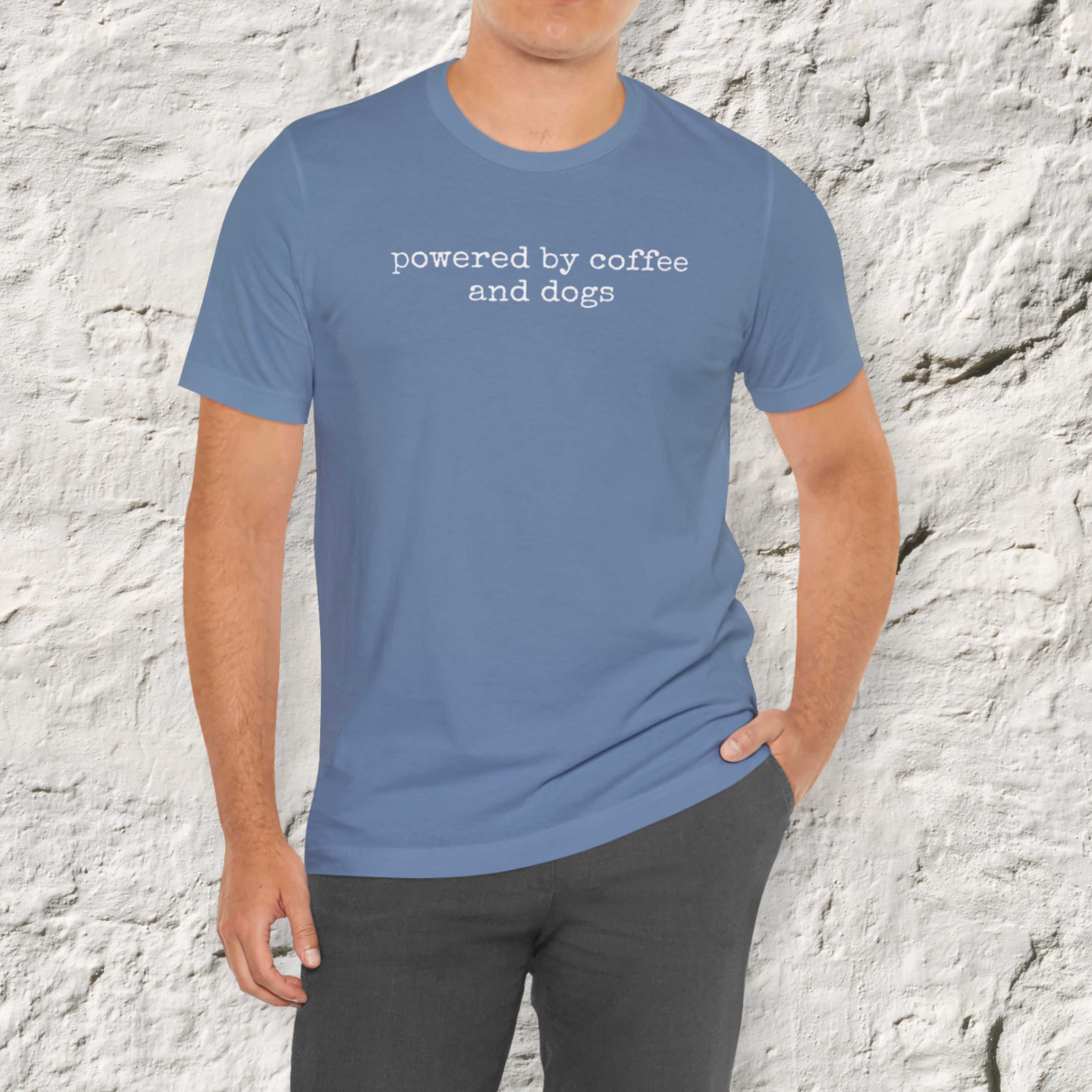 Powered by Coffee & Dogs (text) T-Shirt