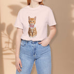Orange Kitten with Bow and Bell Cat T-Shirt