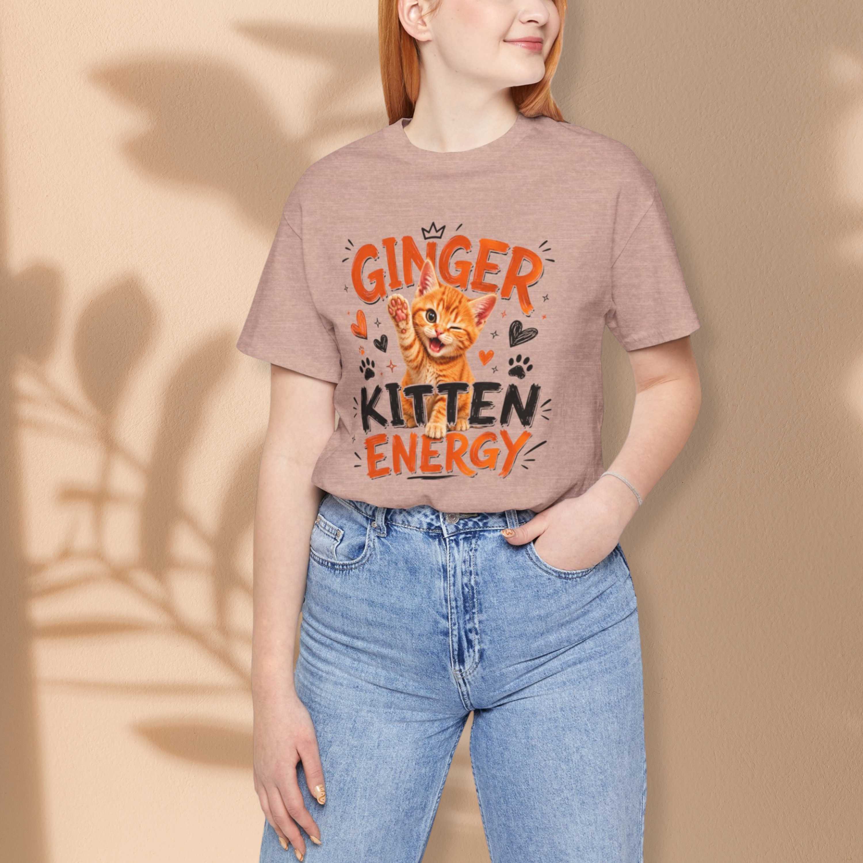 Ginger Kitten Energy Cat T-Shirt