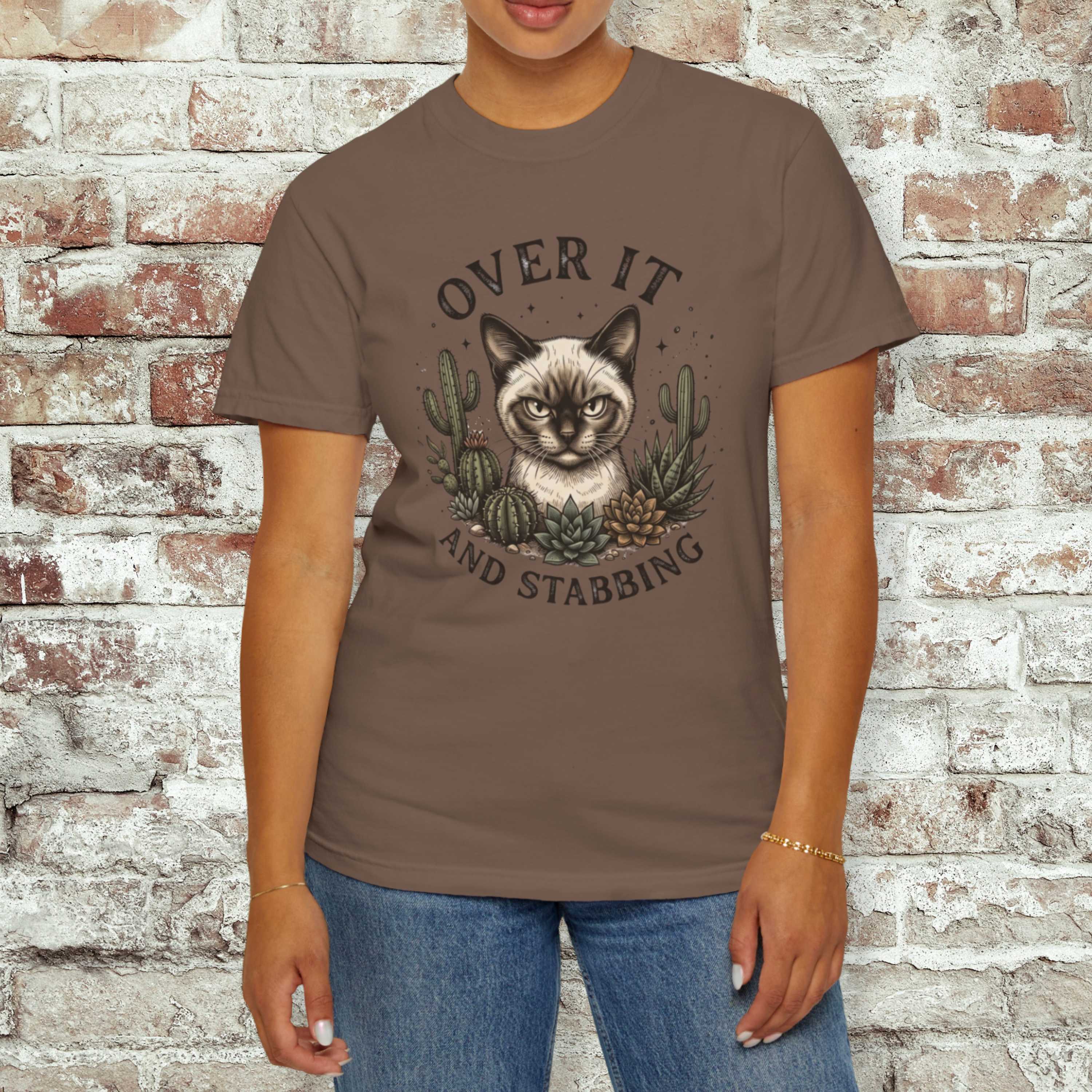 Over It and Stabbing Cat T-Shirts