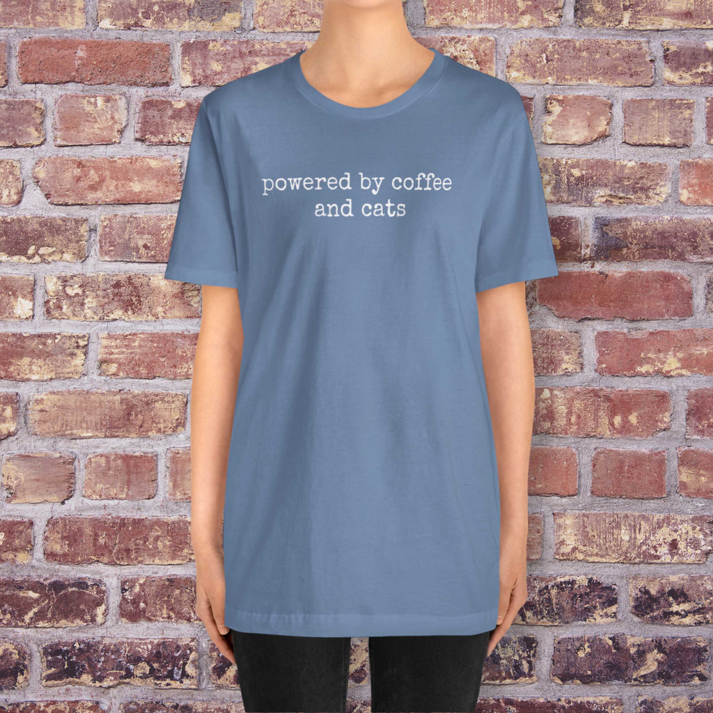 Powered by Coffee & Cats (text) T-Shirt