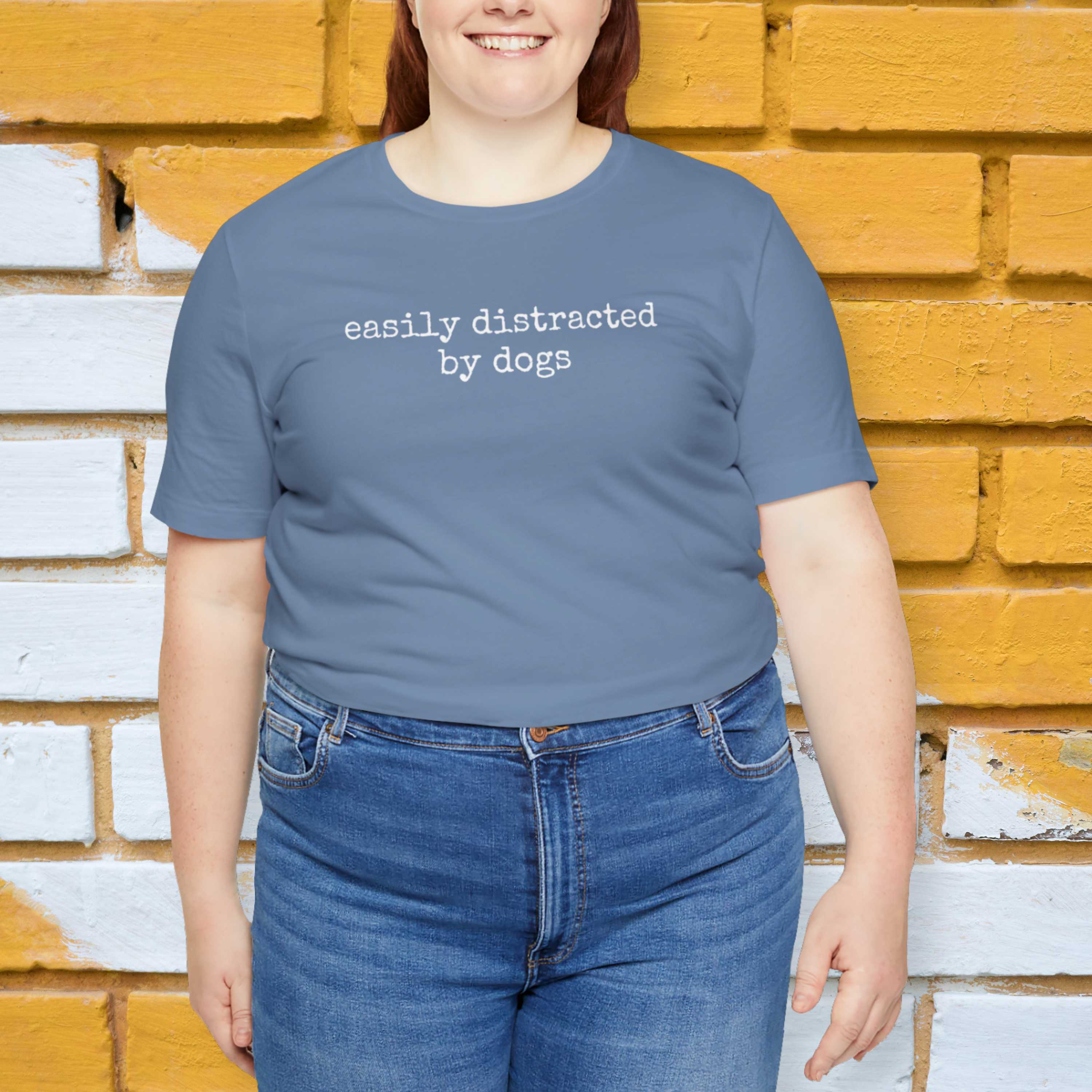 Easily Distracted by Dogs (Text) T-Shirt