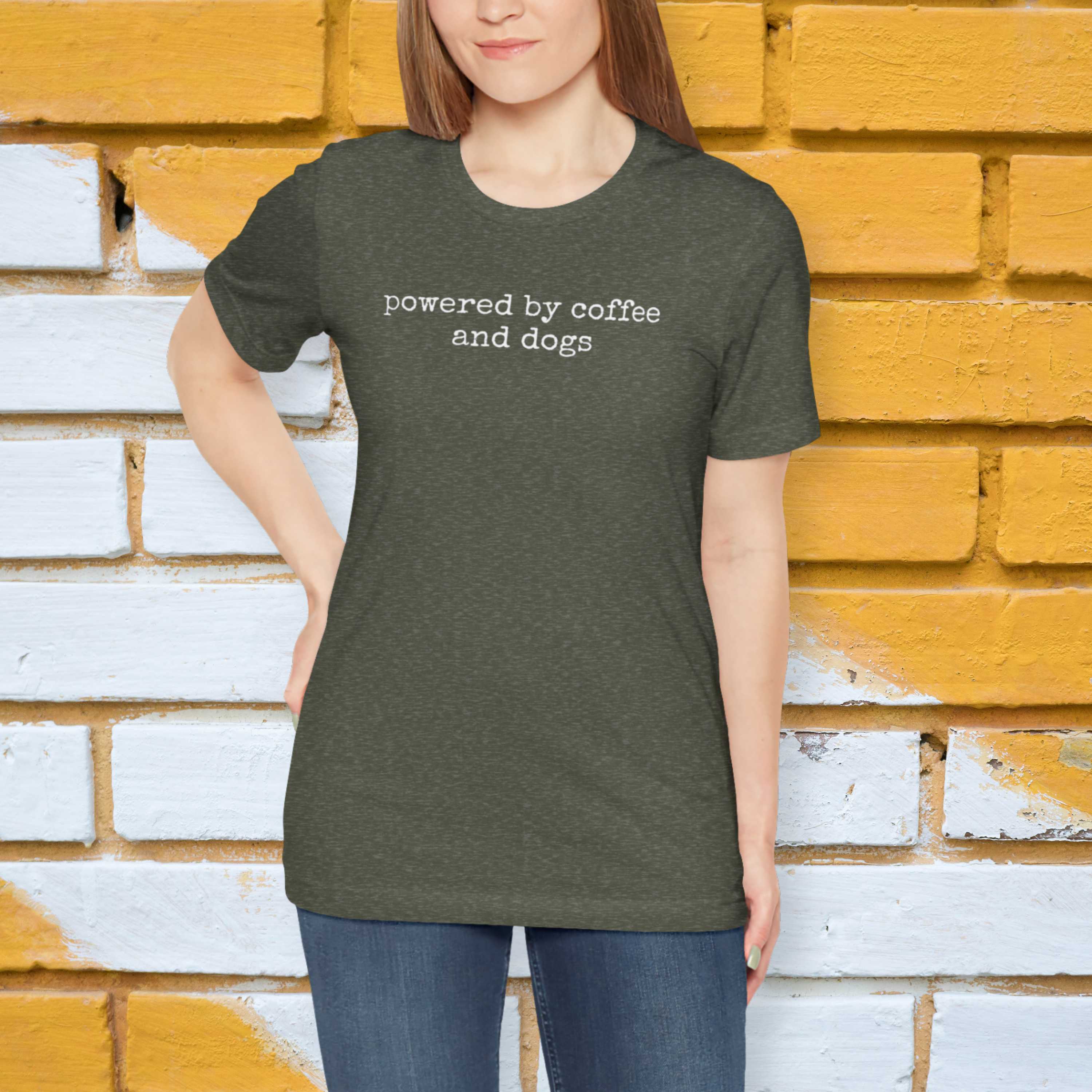 Powered by Coffee & Dogs (text) T-Shirt